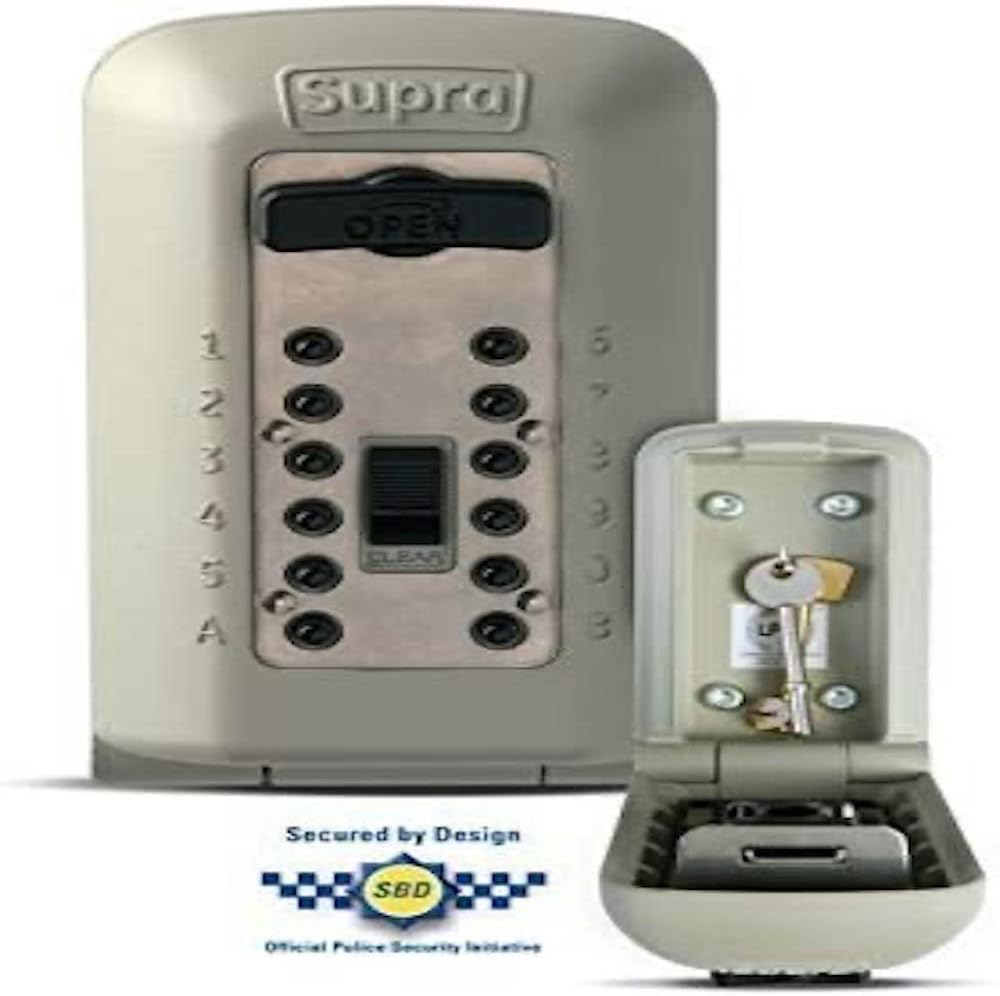 Supra Supra C500 Key Safe Secure/Wall Mounted/Outdoor/Key Storage Device, Cream, 81.2Mmh X 50.8Mmw X 22.86Mmd (M61469)