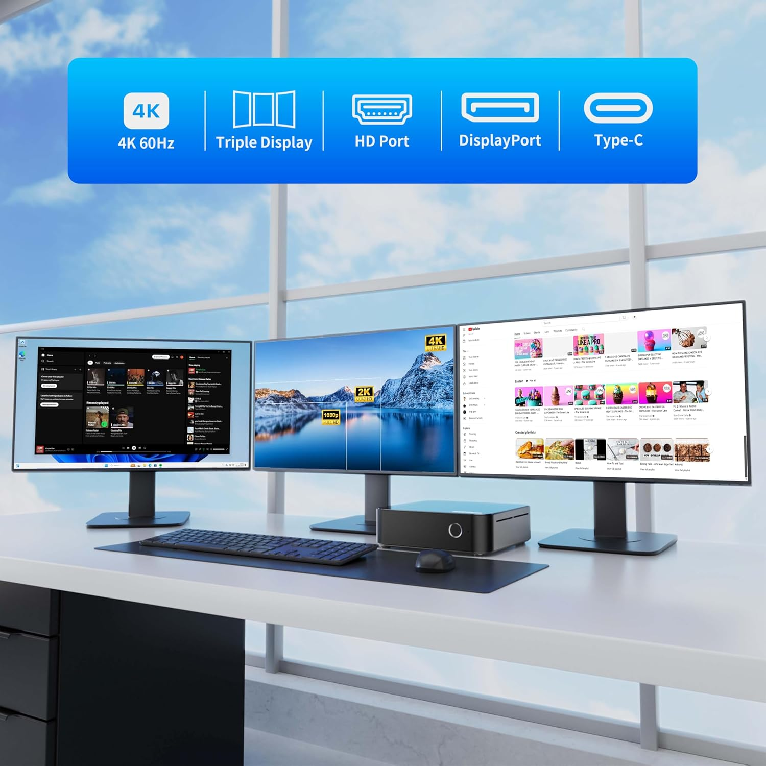 Dreamquest Mini PC Intel Twin Lake N150 (Up to 3.6Ghz) 16GB DDR4 RAM 512GB Pcie M.2 SSD Mini Desktop Computer 4K Uhd/Wifi 5/Usb3.1/Bt5.0/Micro PC for Home & Business image number 1