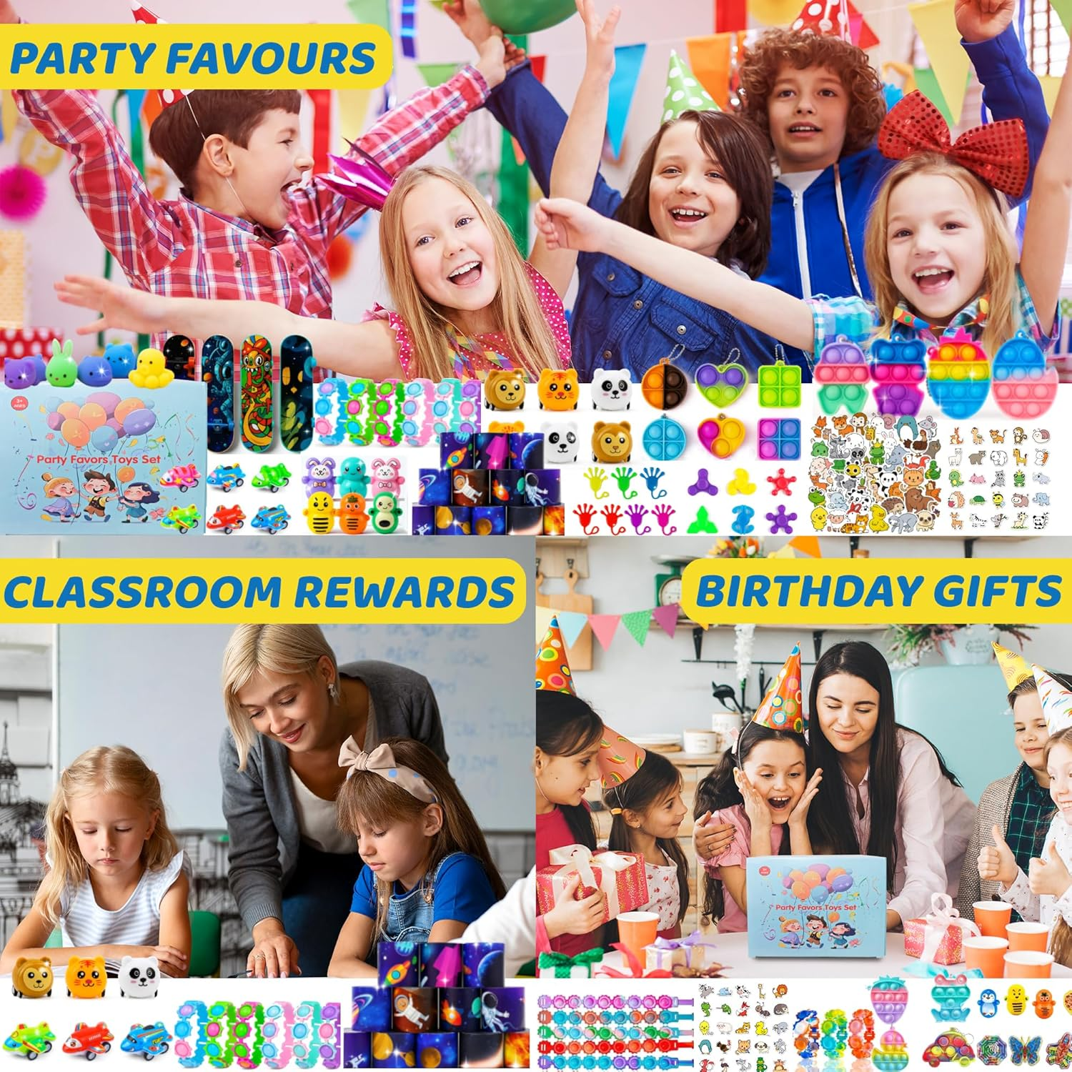 117Pcs Premium Party Favours for Kids &ndash; Birthday Goodie Bag Fillers, Lolly Bag Fillers, Bulk Toys for Classroom Prizes, Treasure Box, Pinata Fillers, Student Rewards, Carnival Prizes image number 3
