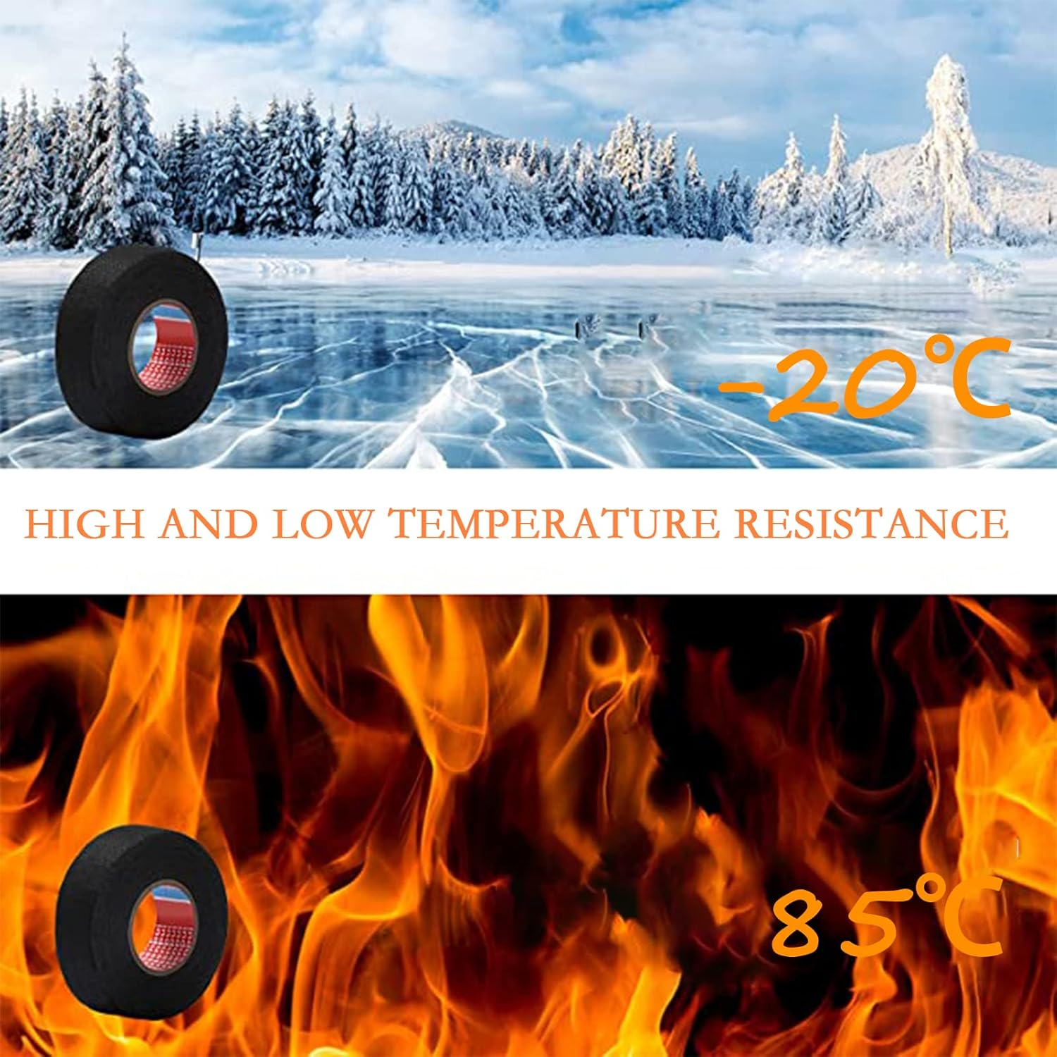 4 Pieces Fabric Tape for Car Insulation Tape Black, Wire Loom Harness Tape Self Adhesive Textile Tape for Wiring Harness, Motorcycle for Home Use (19Mm X 15M) image number 4