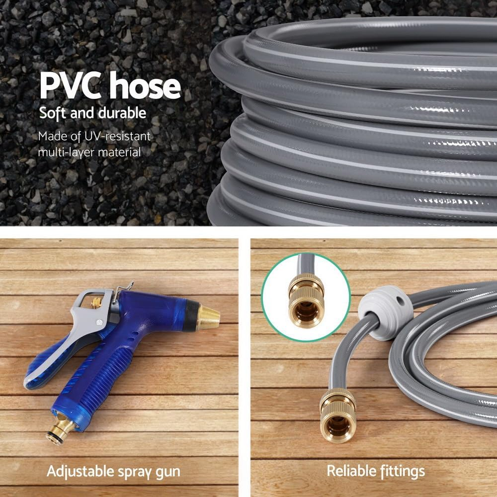 Green Fingers 30M Water Hose Reel Retractable Auto Rewind Wall-Mounted Spray Gun image number 3