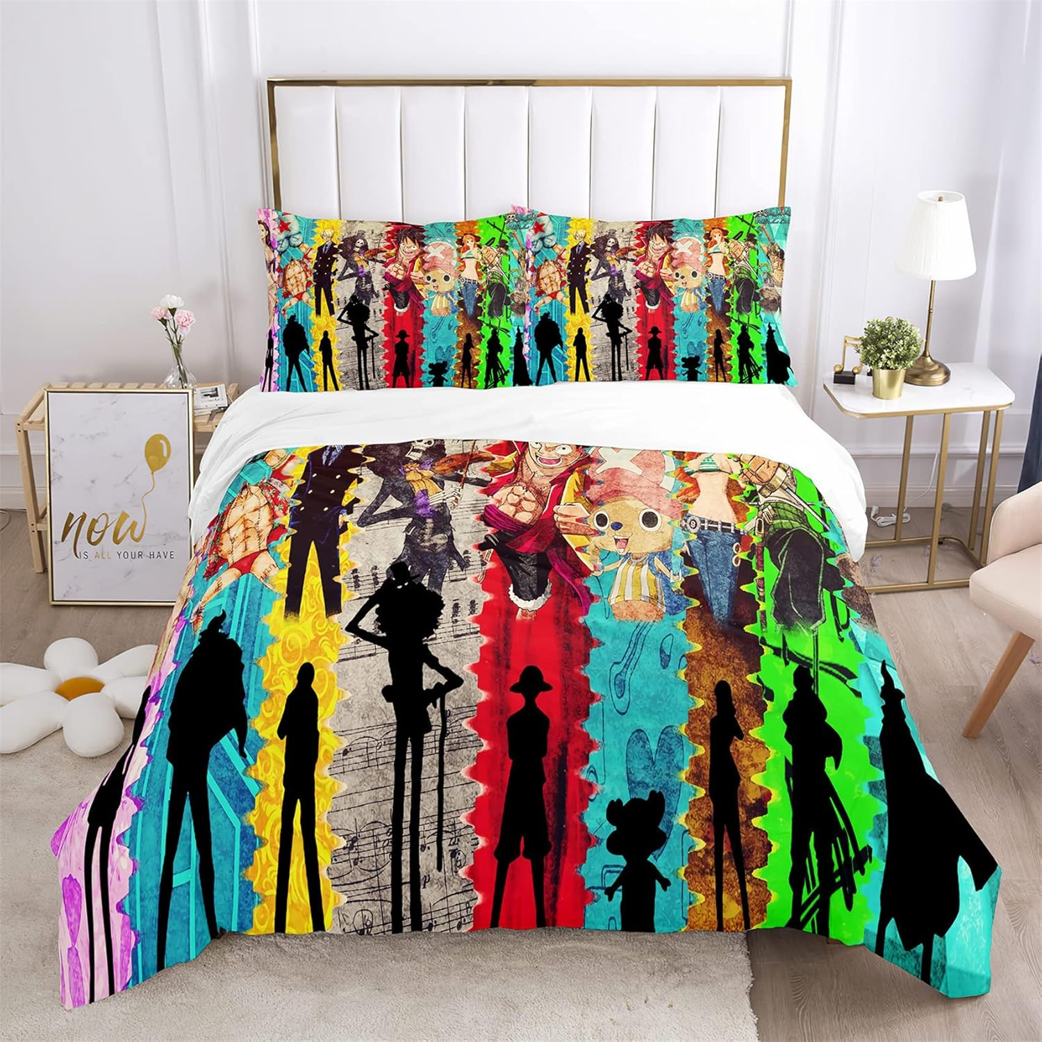 One Piece Duvet Cover Set Super Soft Comfortable Quilt Cover Lightweight 3Pcs Home Bedding Set image number 2