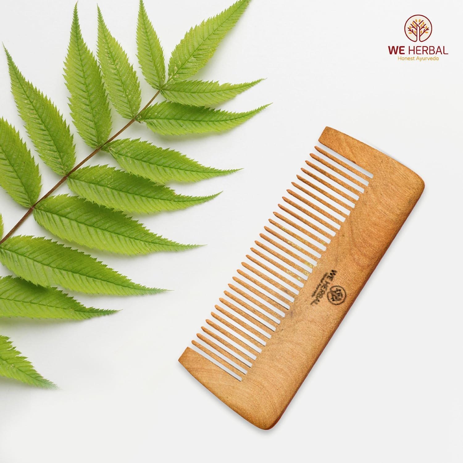 Neem Wood Shampoo Comb | Natural Anti-Static Hair Comb | Handcrafted Wooden Comb for Healthy Hair and Scalp