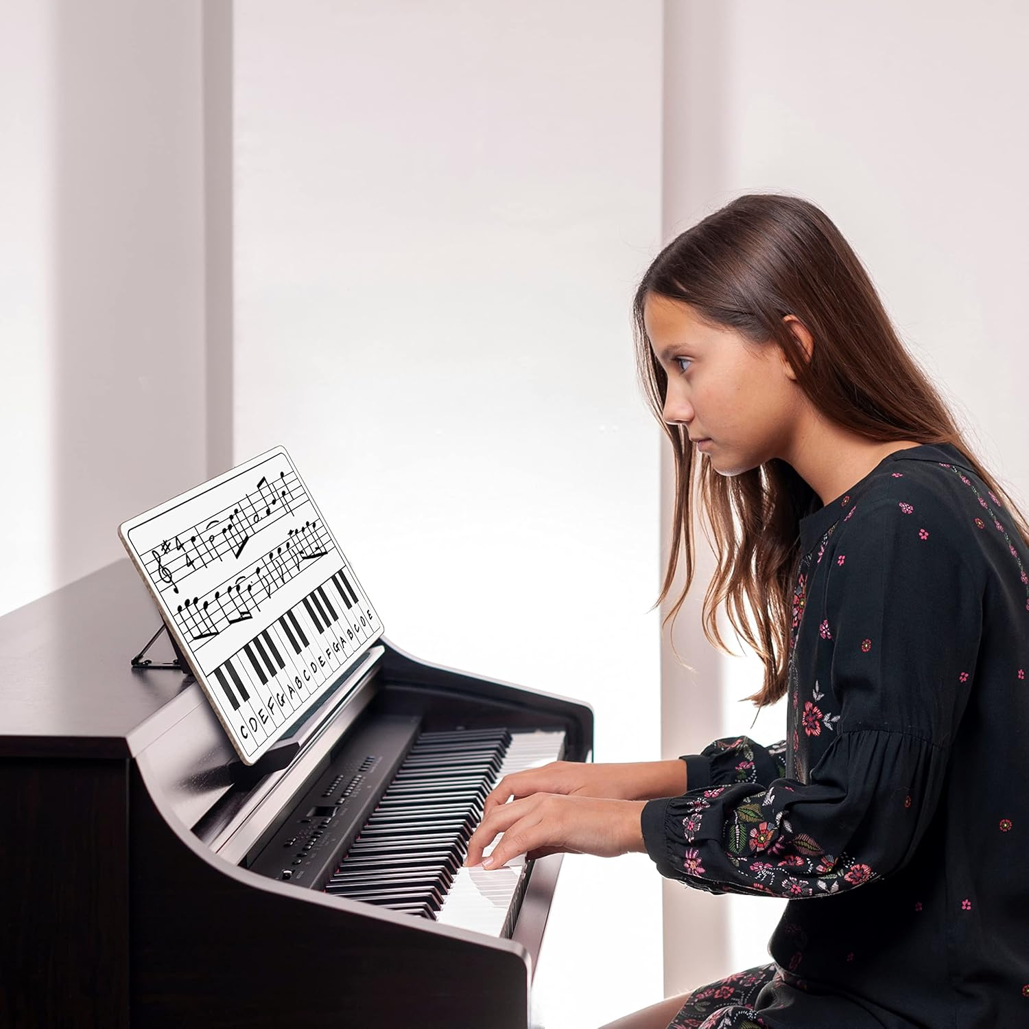 Scribbledo 5 Pack 11 X 14 Inch Piano Board Dry Erase White Boards Keyboard Lapboard L Double Sided Music Staff Whiteboard for Kids Students, Musicians and Home (5 Erasers Included) image number 6