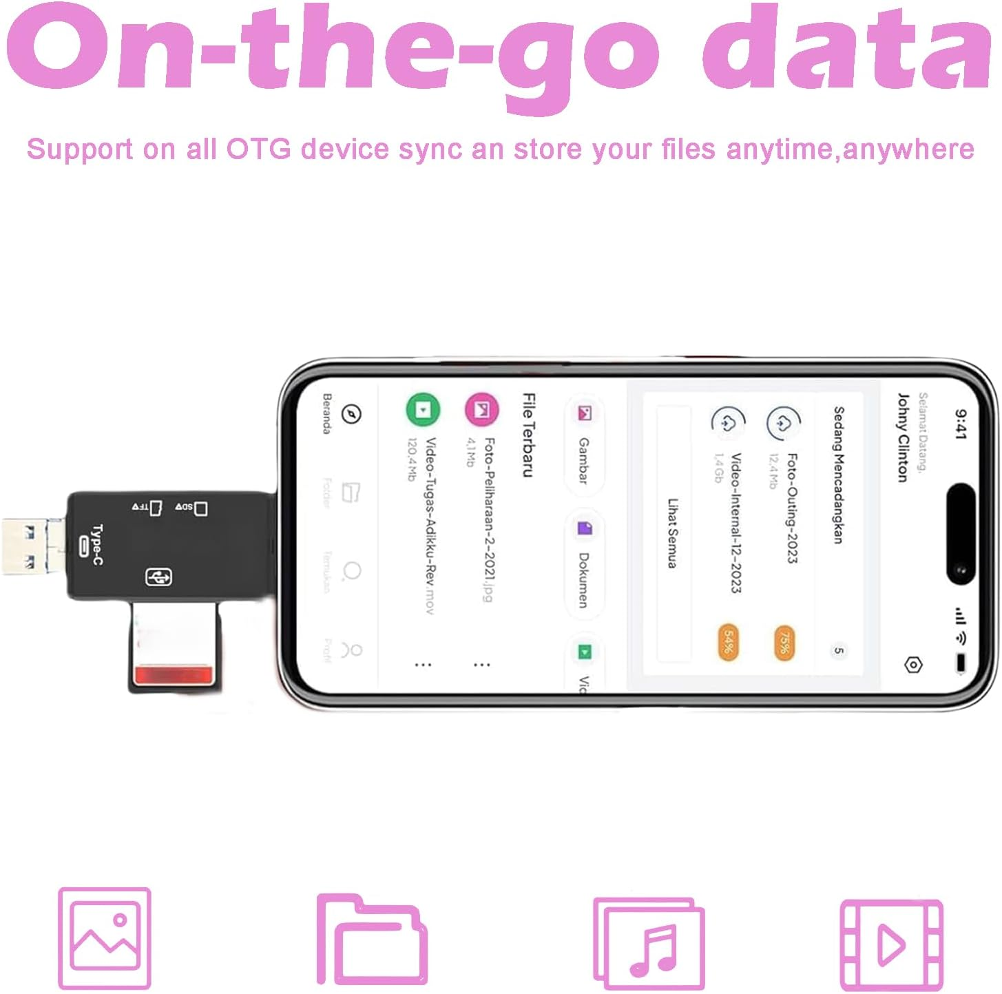 Hrenvaxil 6-In-1 SD Card Reader USB C, Compatible with Lightning for Iphone, Mac, Macbook, Android Phone, PC, Laptop, Computer, Type C OTG Card Adaptor for Micro SD/SDHC/SDXC image number 3