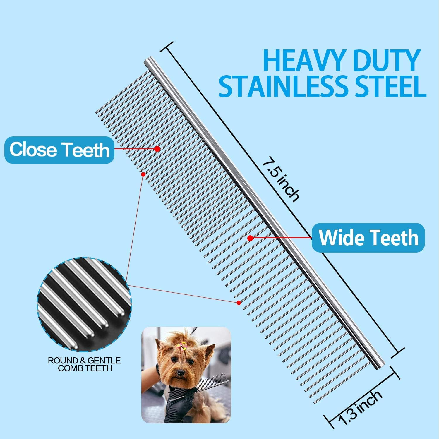 Maxshop Dog Grooming Scissors Kit, Heavy Duty Titanium Stainless Steel Professional Pet Grooming Scissors Kit with Comb, Straight Scissors, Curved Scissors, Thinning Shears for Dogs and Cats image number 4