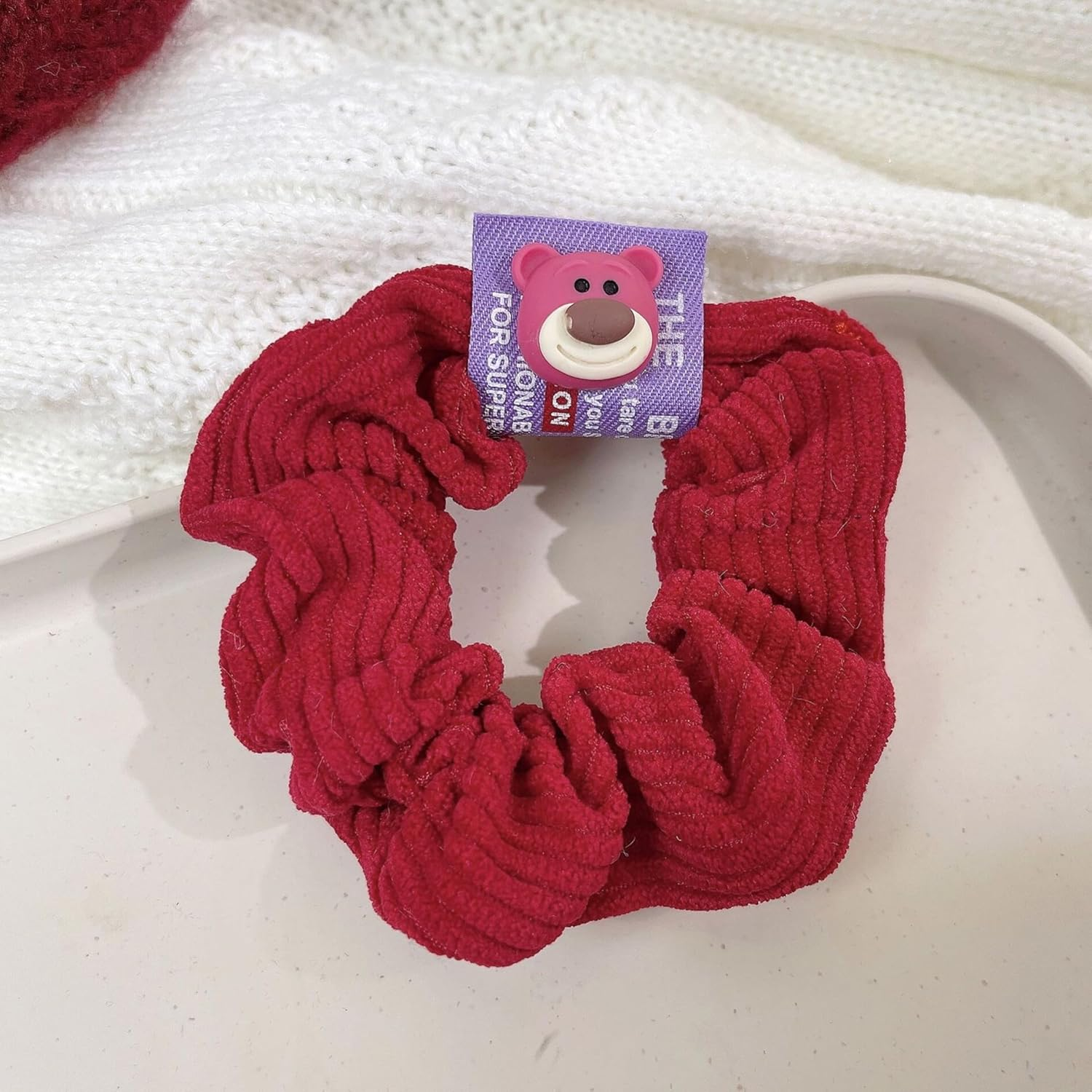 4 Hair Scrunchies Large Size Hair Bands Cute Rope Elastic Ties for Girls Women Bracelet Ponytail Holder Hair Accessories image number 2