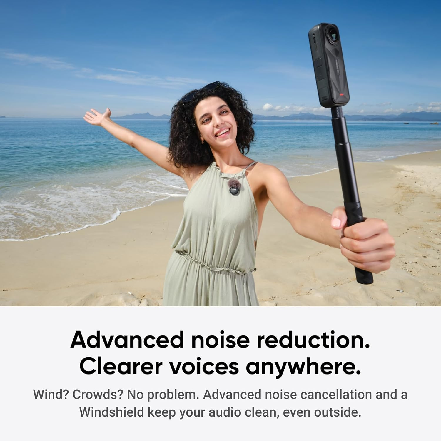 Insta360 Mic Air Transmitter, 7.9G Ultralight, Wireless Microphone for Insta360 X5/X4/X4 Air/Ace Pro 2/GO Ultra, Noise Cancelling, Vlog, Streaming image number 3