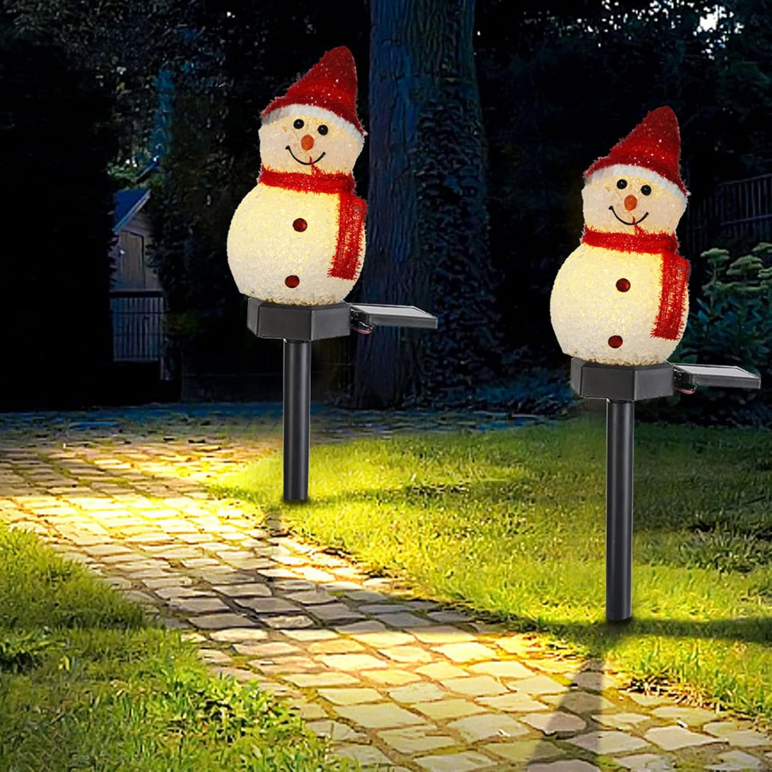 Waterproof LED Solar Energy Saving Snowman Christmas Garden Light Outdoor Decoration Courtyard image number 3