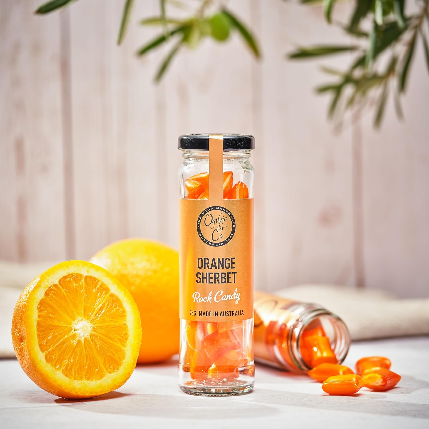 Ogilvie & Co Orange Sherbert Rock Candy 95 G image number 1