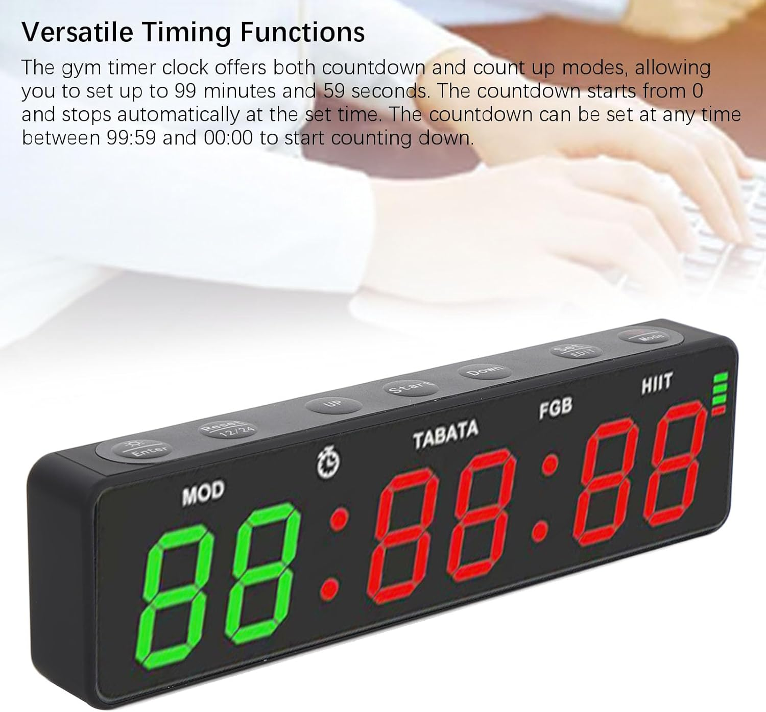 Portable Gym Timer, Magnetic Rechargeable Workout Interval Timer, Countdown Clock with Stopwatch for Garage Boxing Fitness image number 4