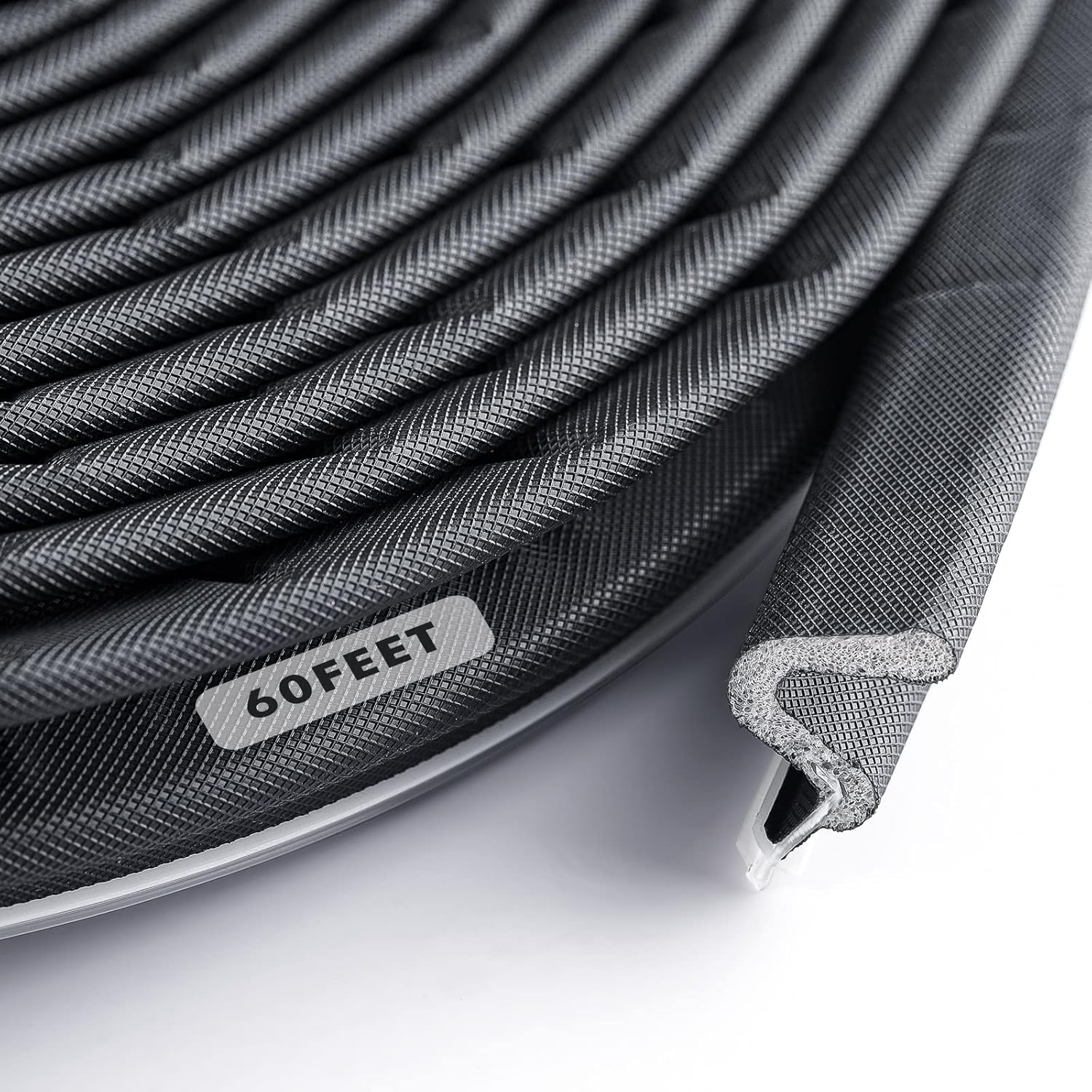 BBTO Door Weather Stripping Seal Winter Windows Kerf Soundproof Strip V-Shaped Q Foam Weather Stripping Door Frame for Card Slot Large Gap and Easy Installation(60 Feet,Black) image number 3