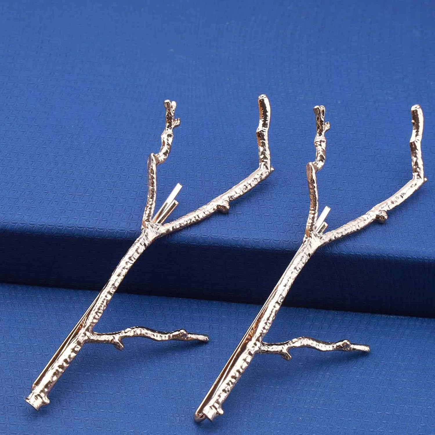 Yheakne Boho Leaf Hair Clip Gold Branch Hair Clip Pen Vintage Leaf Barrette Hair Clip Decorative Hair Clips Metal Hair Accessories for Women and Girls image number 6