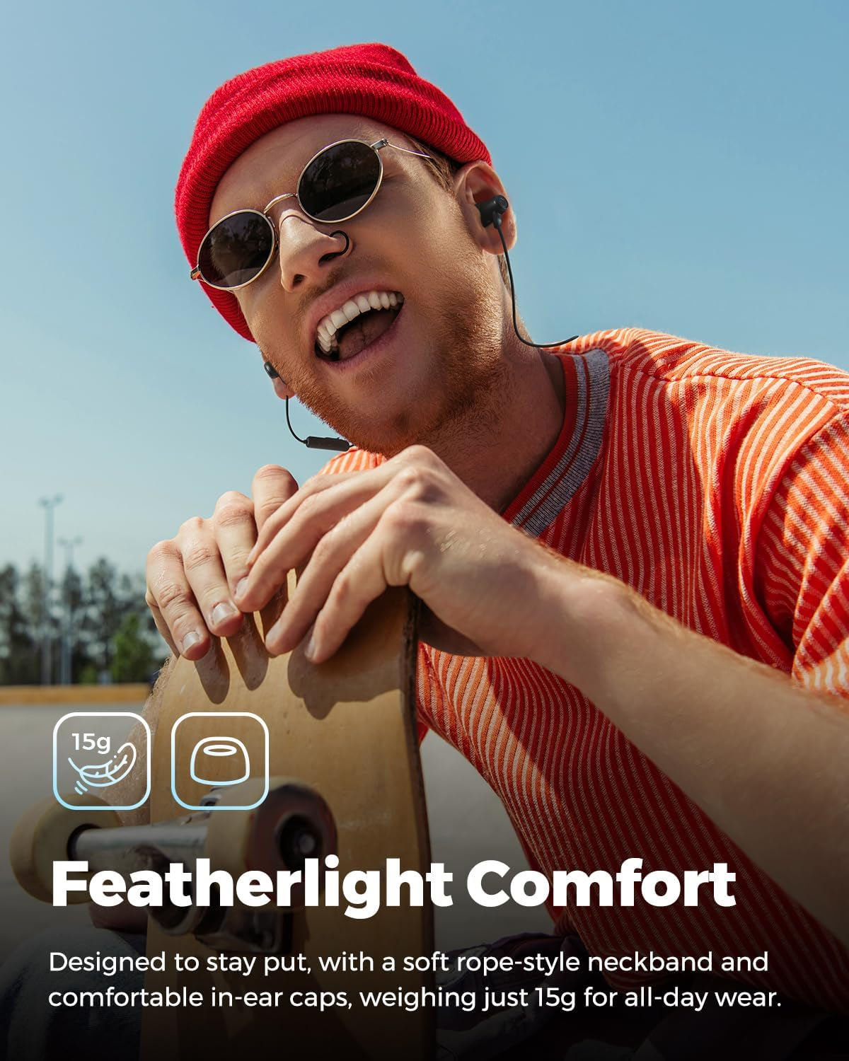 Soundpeats Neckband Headphones, Q35 HD+ Bluetooth 5.2 Neckband Earphones Stable Comfort, 17Hrs Wireless Earbuds Dual-Magnetic Speaker, IPX5 Waterproof Sports Earphones, Type-C, App, QCC3040 image number 1