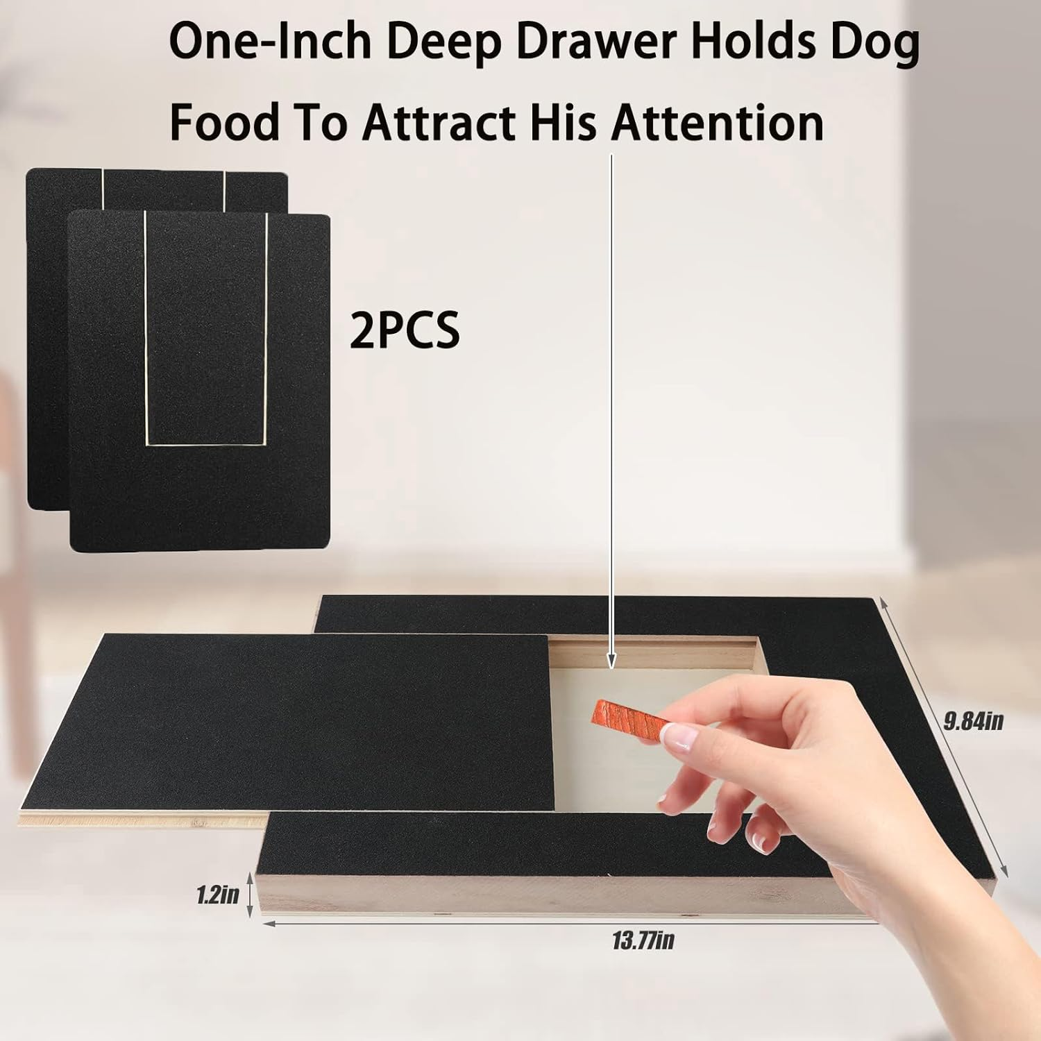 Dog Scratch Pad for Nails，Scratch Mat Comes with 2 Replacement Sandpaper Sheets， with Built-In Snack Box Scratch Mat Dog，Dog Nail File Scratch Board Suitable for Sensitive Small and Medium-Sized Dogs