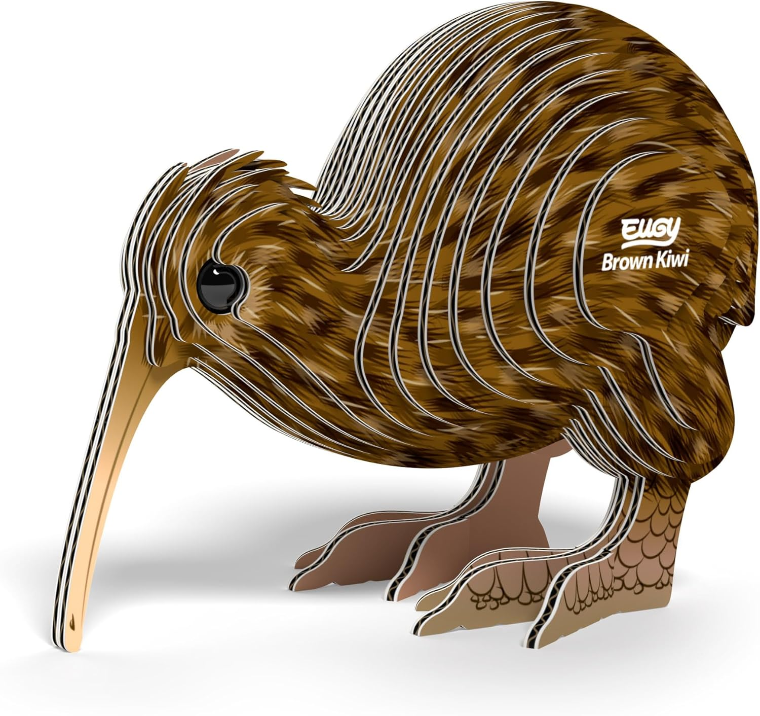 EUGY 091 Brown Kiwi Eco-Friendly 3D Paper Puzzle image number 3