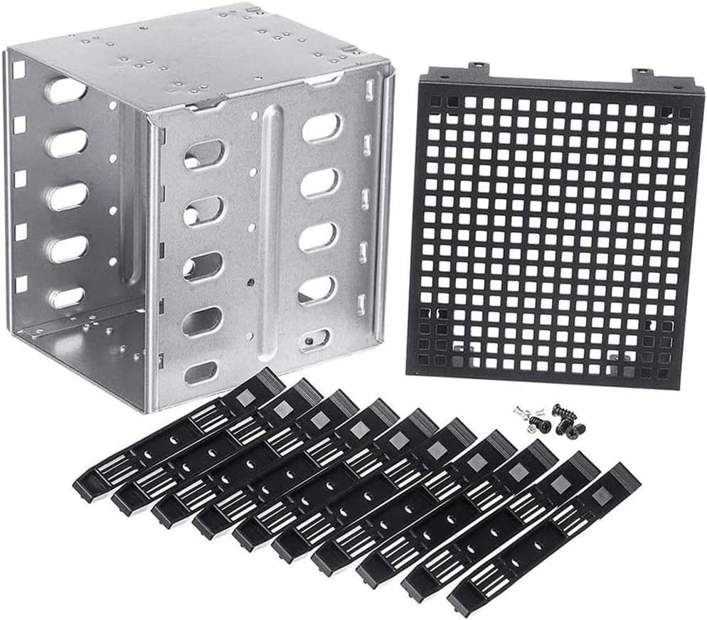 KUNLONGSKY 5.25 Inch to 5 X 3.5 Inch SATA HDD Cage Rack Hard Drive Disk Enclosure Disk Tray Adapter, 500300636 image number 5