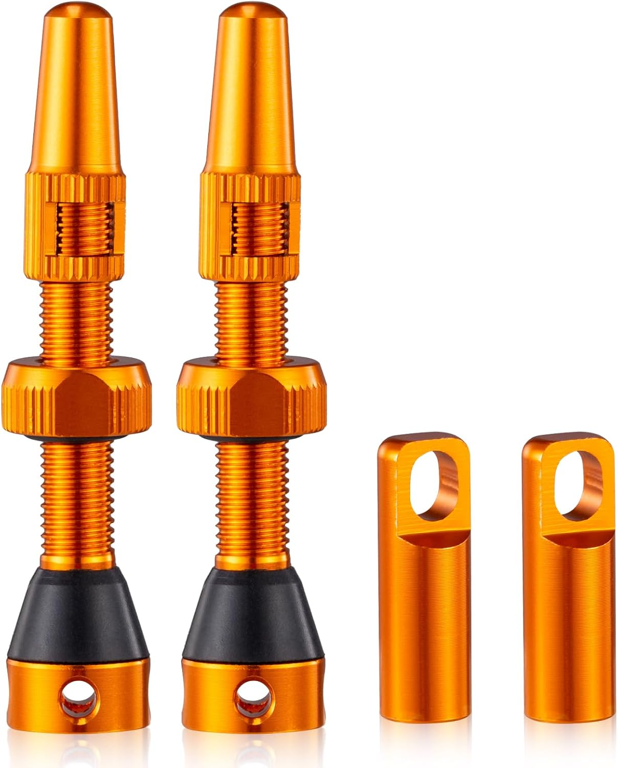 2PCS Tubeless Valves, Red, Quality Super Light Alloy Presta Valve Stem(44 Mm) - Black image number 4