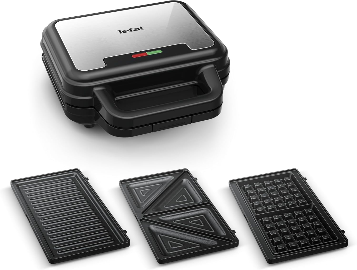 Tefal Ultracompact SW383D10 3-In-1 Sandwich Waffle Panini Combination Device, Non-Stick Coating, Heat-Insulated Handle, Stainless Steel/Black image number 2