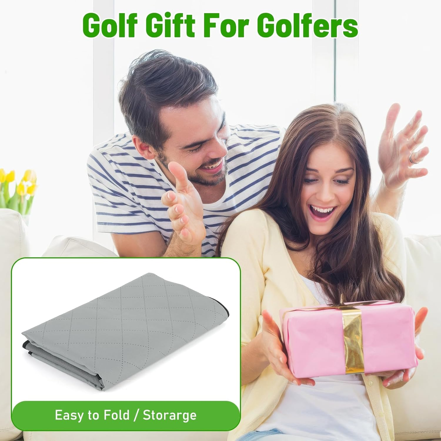 Universal Golf Cart Seat Covers with 4 Pockets, 128X80Cm Waterproof Seat Protector with Non-Slip Bottom for EZGO Yamaha Club Car, 2-Person Golf Cart Accessories with Storage Pockets image number 5