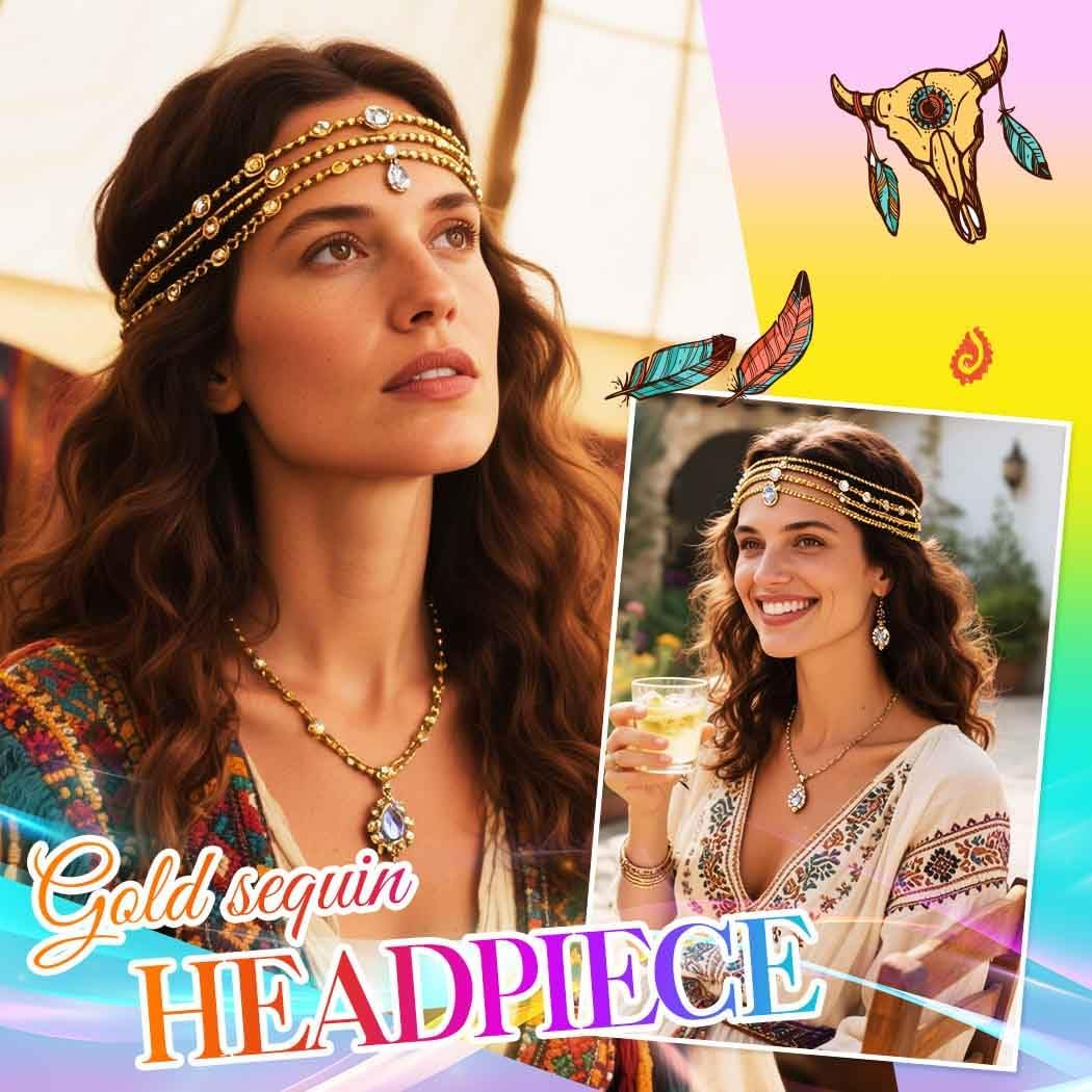 Fashband Gold Sequin Snake Headband Festival Costume Headpiece Hair Accessories for Women image number 1