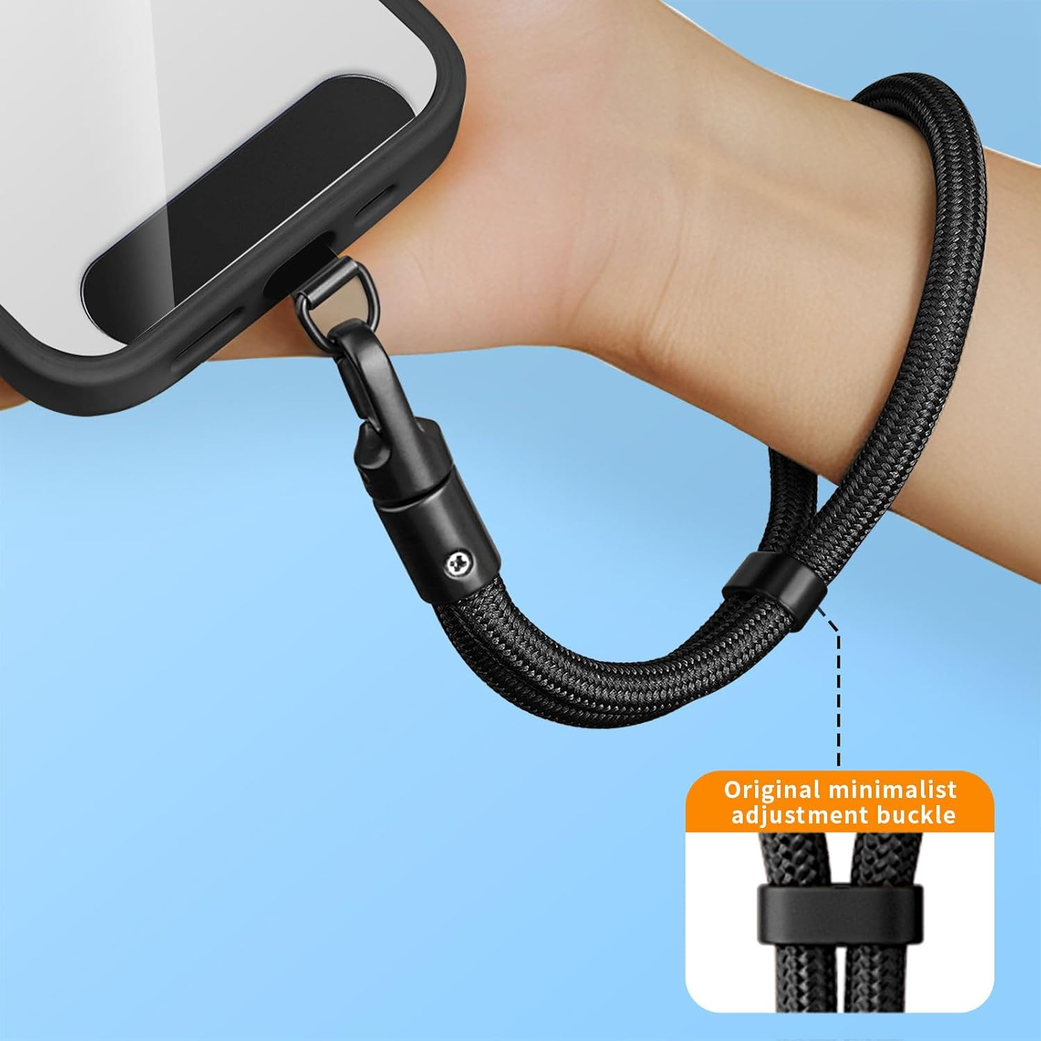 2-Pack Black Phone Wrist Strap, anti Theft Phone Lanyard for Mobile Devices, Secure Wristband for Hiking, Travel, Work and Everyday Use with Adjustable Strap image number 2