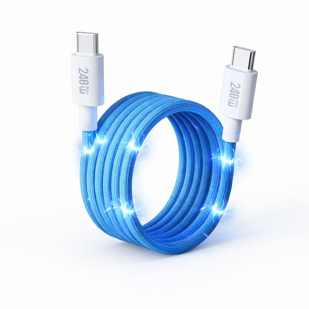 Mizi 240W Magnetic USB C Cable [Automatic Coiled], 4-In-1 Multi Charging Cable (1.2M), USB A/C to C/L, Fast Charger for Iphone 16/15/14 Pro Max, Macbook, Ipad, Samsung S24 & More - Grey