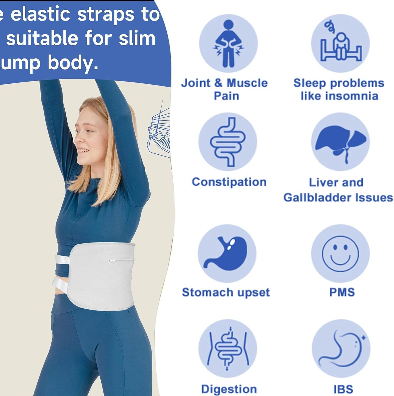 Castor Oil Pack Compress | Oil Packs | Beneficial for Sleeping, Reusable Organic Castor Oil Pack with Soft Bands and Storage Bag image number 2