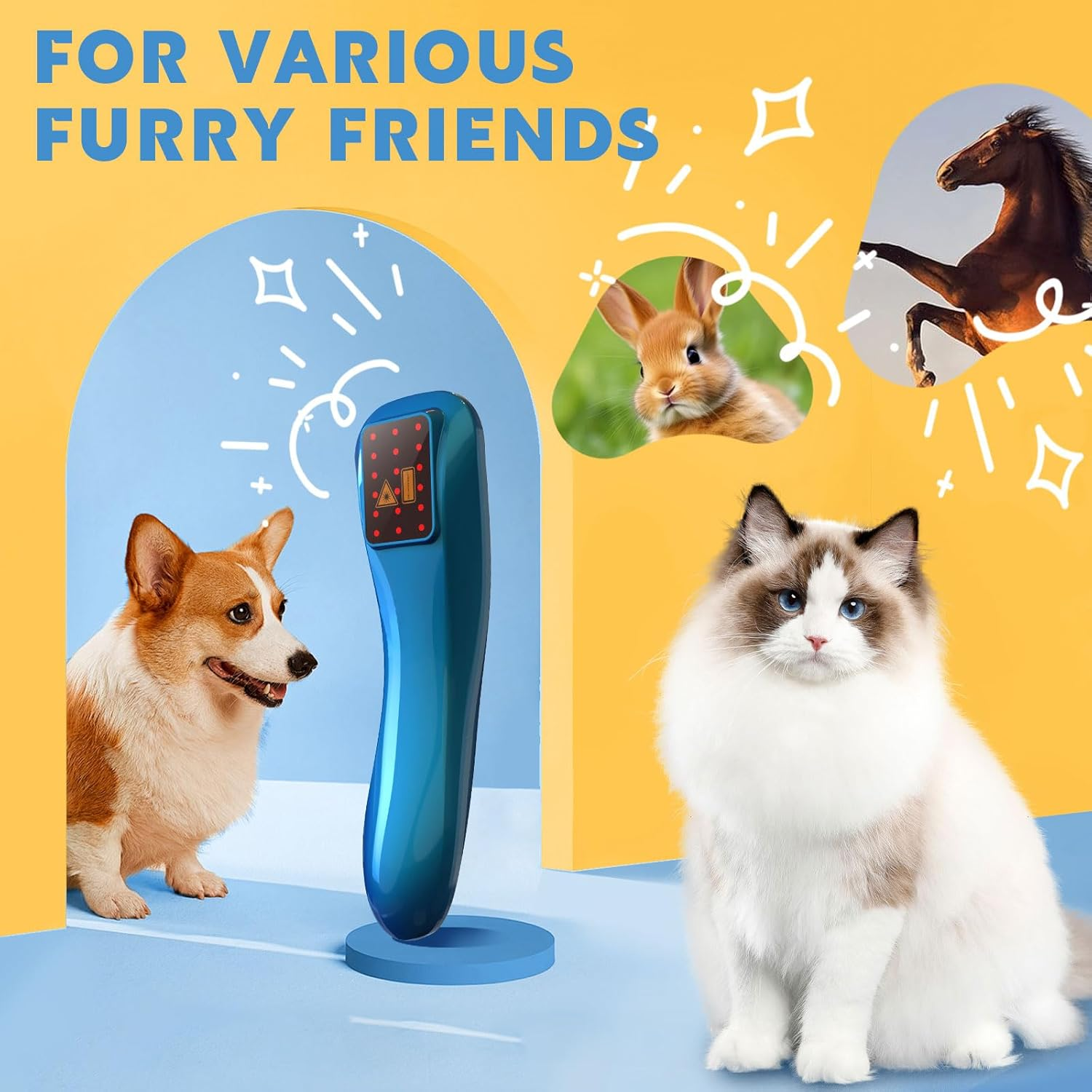 Portable Infrared ed  Ight Device for Dogs, 18 * 620Nm Cold  Aser  Herapy Device for Pets Dogs and Cats, for Injury and Pain elief image number 4