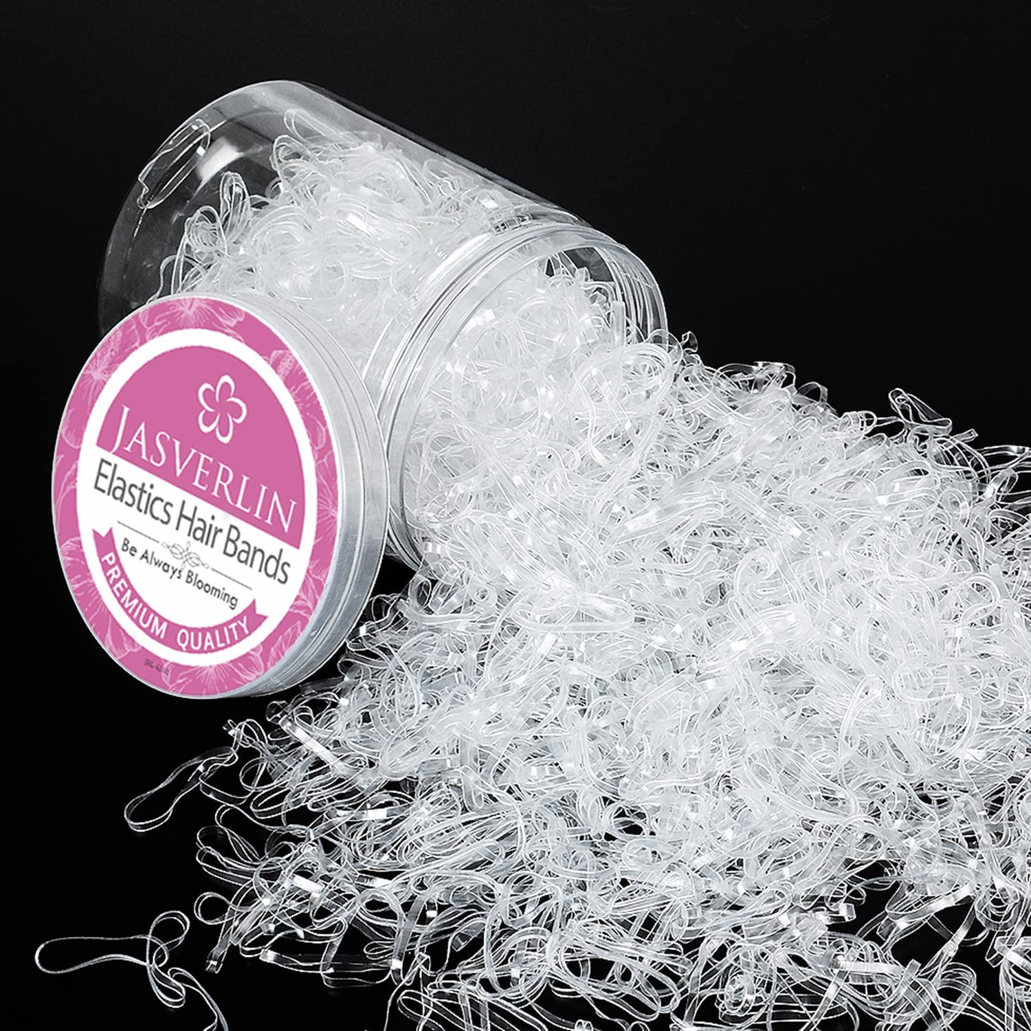 JASVERLIN Elastic Hair Bands, Tiny Elastics Baby Brown Ponytail Holders Soft Hair Ties Styling No Damage 1000Pcs