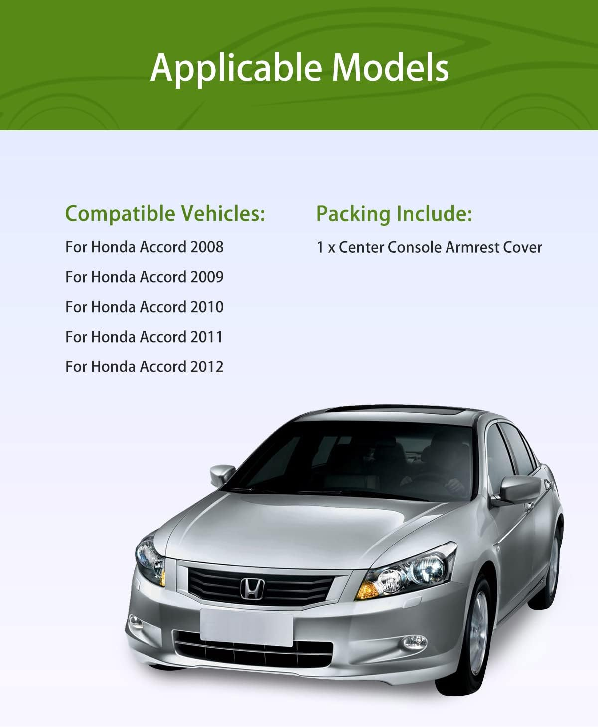 UMISHI Center Console Armrest Cover for 2008 2009 2010 2011 2012 Honda Accord Auto Leather Suture Console Lid Cover Replacement (Beige) image number 3