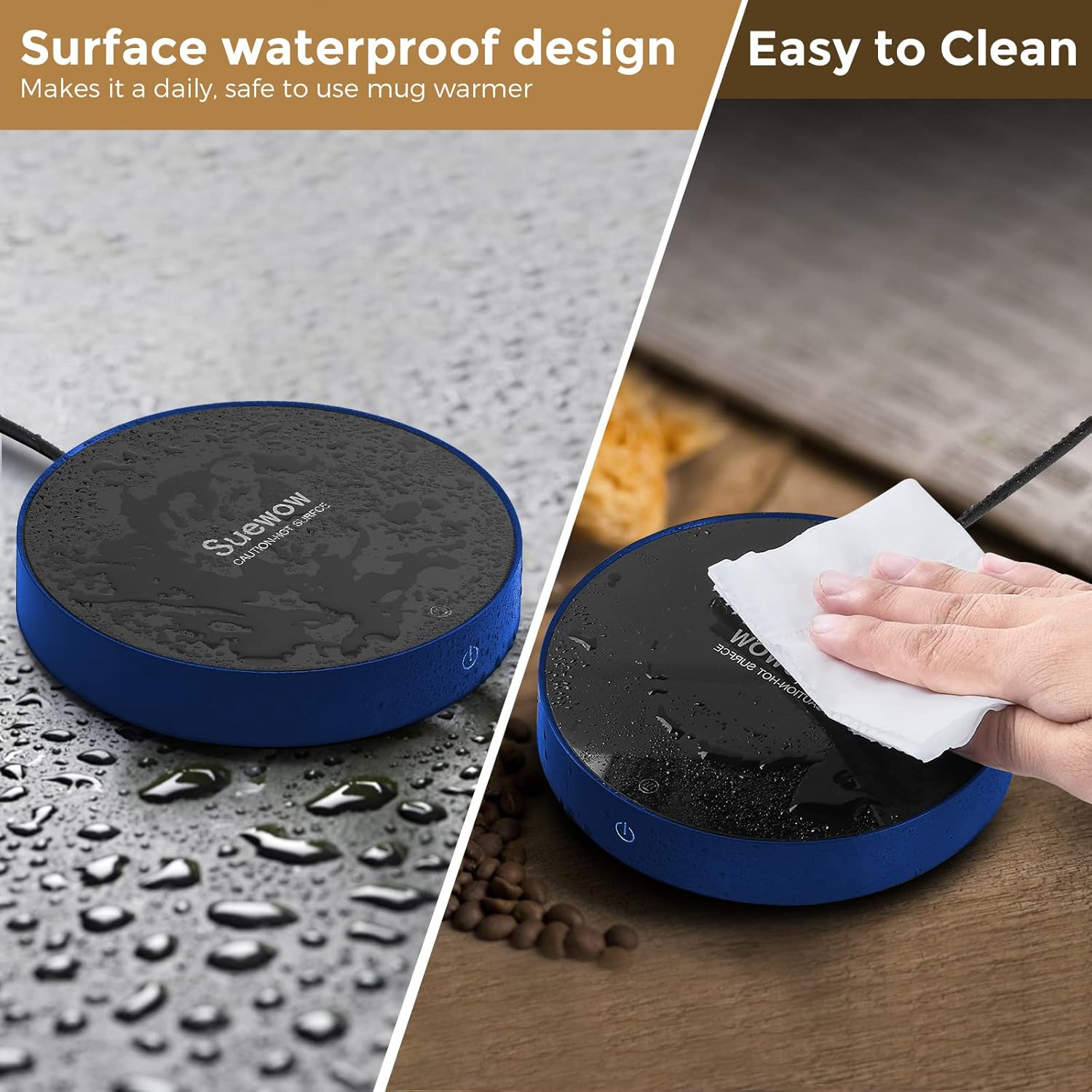 Coffee Mug Warmer and Smart Cup Warmer,Mug Warmer for Desk,Electric Beverage Warmer with 3 Temperature Settings with Auto On/Off, Auto Power-Off Protection Obtained RCM Certification (Blue)