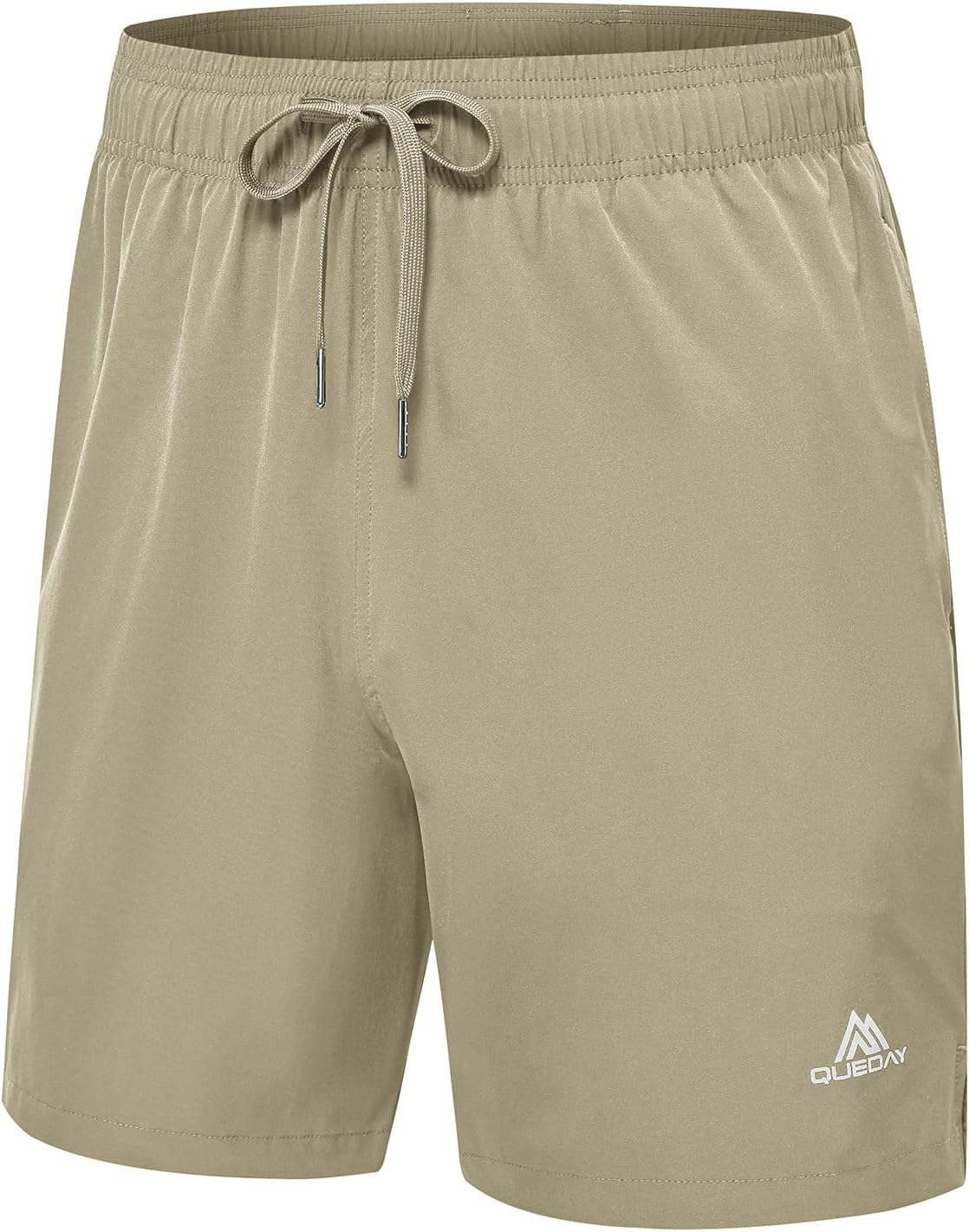 Queday Mens 2 in 1 Running Shorts with Liner 7 Inch Quick Dry Gym Athletic Workout Shorts with 2 Side Pockets with Zipper Back Pocket Inner Pocket image number 2