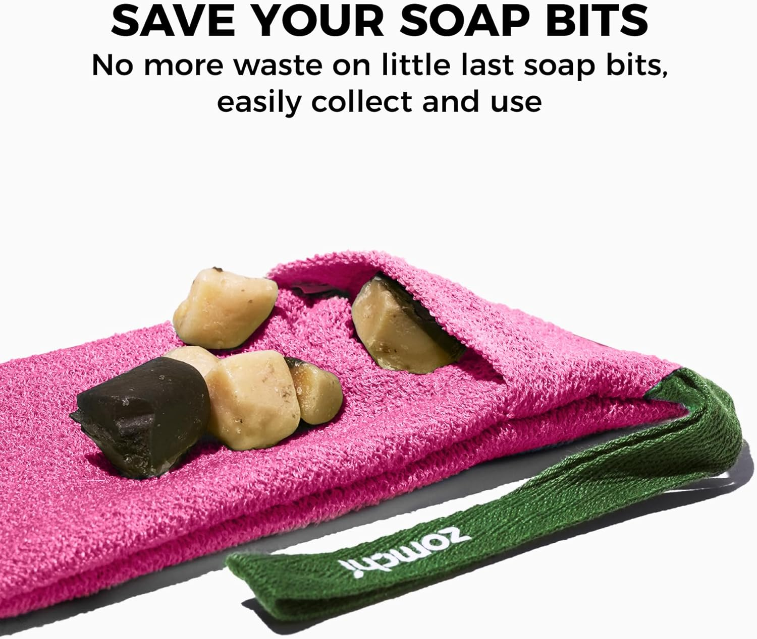 ZOMCHI Soap Bags, Soap Savers for Bar Soap with Different Exfoliating Level, Soap Pouch for Body Wash (2 Pieces, Pink) image number 4