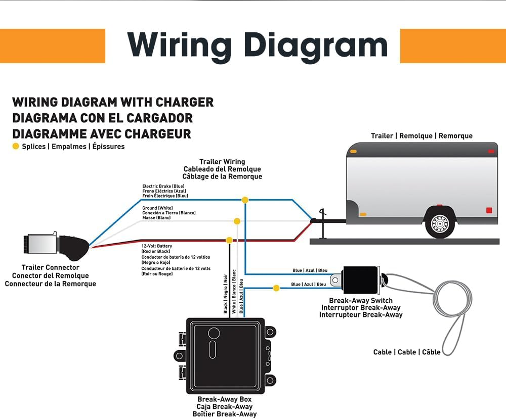 SAN HIMA Trailer Brakes Breakaway Kit with Charger LED Indicator Switch, Break Away Controller System Built-In 12V 5Ah Battery for Trailer Caravan image number 4