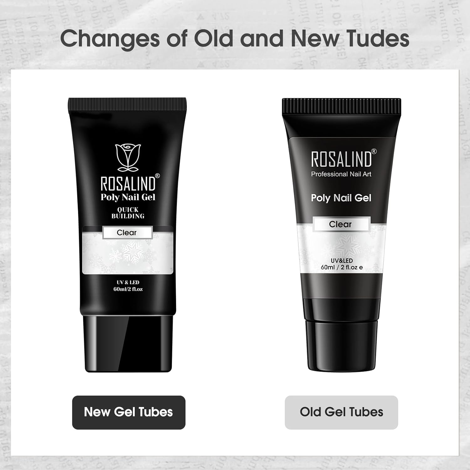 ROSALIND2 Oz Clear Poly Nail Gel, Poly Extension Gel Nail Art Acrylic Extension, Clear Poly Nail Gel Tube Extension Spring Gel Nail Builder for Women as Easter Clear Poly Nail Gel - Clear image number 2