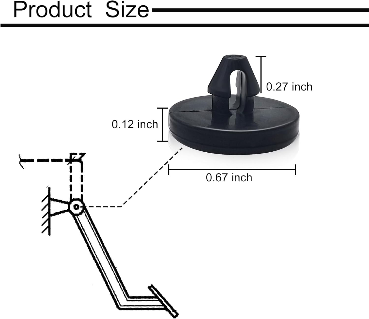 Ajxn 4 PCS Car Truck Auto Brake Pedal Pad Light Switch Stopper Clutch Pedal Pad 90541-06036 (Black), (AJXWQ-4PCS) image number 7