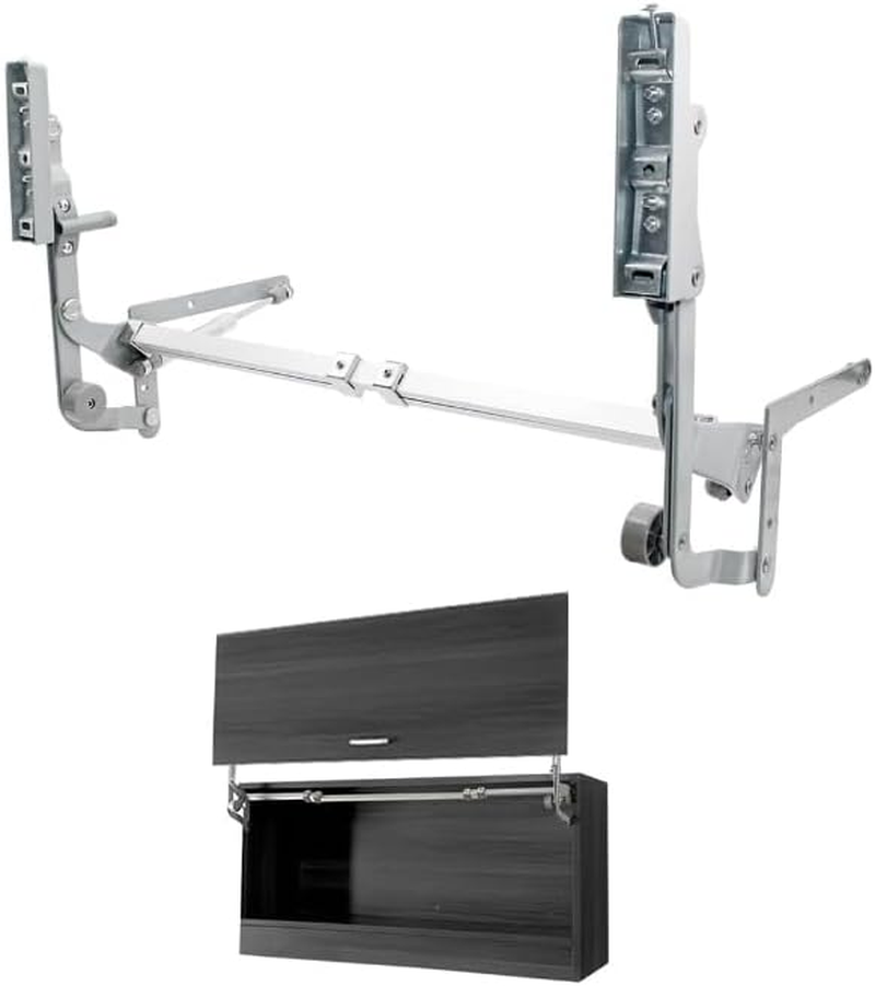 Howhy Cabinet Door Hinges Set,Vertical Swing Lift up Stay Pneumatic Arm Kitchen Mechanism Hinges with Slow Closing, Durable Silent(Suitable for Cabinet Width:23.62"-35.43") image number 4