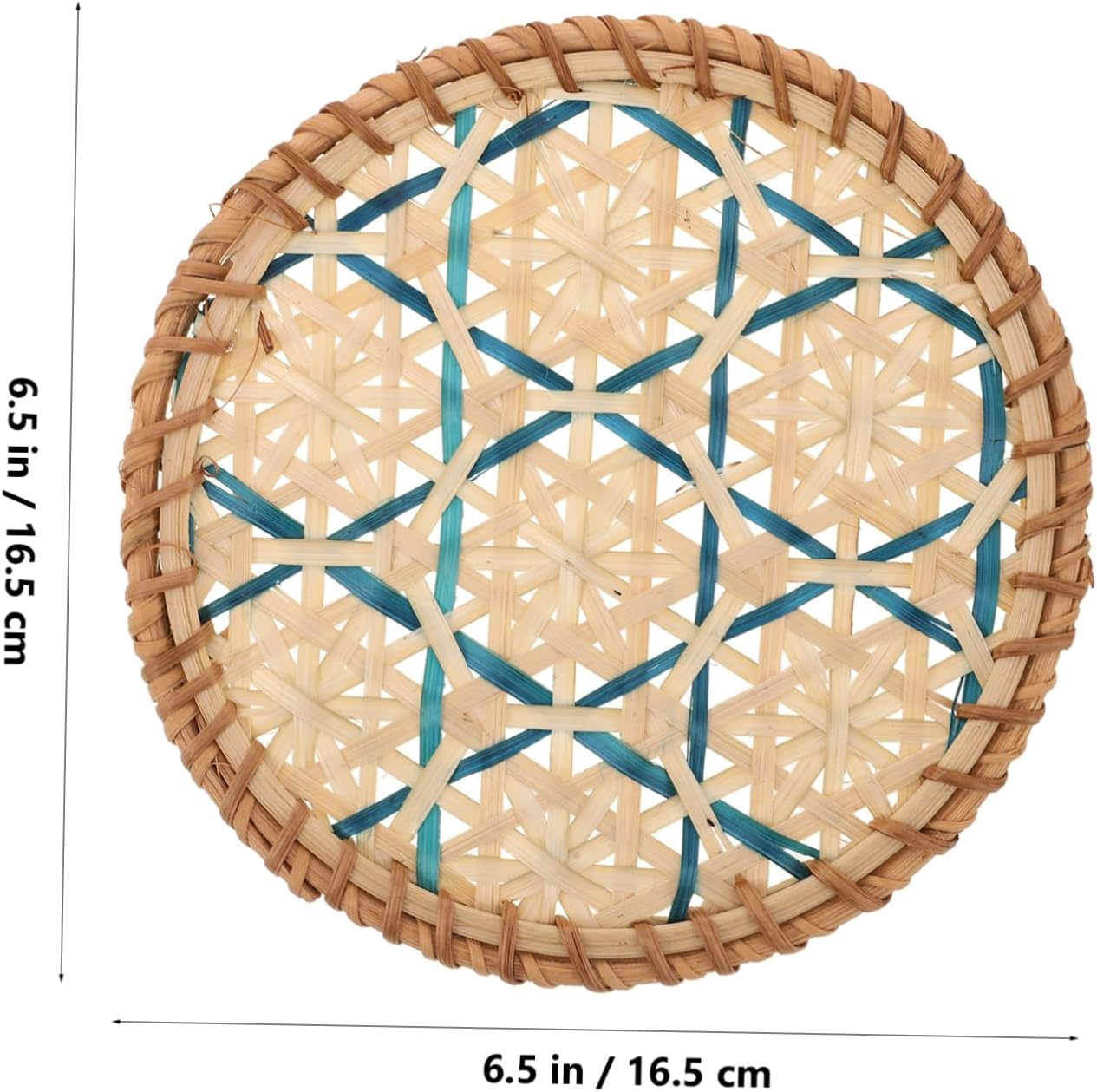 Rustic Woven Rattan Coaster Heat Insulation Mat for Coffee Bar Tea Cup Holder image number 3