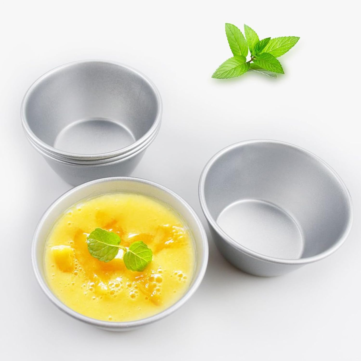 Popover Pans | 5X Muffin Cupcake Pans | round Carbon Steel Bakeware for Egg Tart Popover Flan Souffle Chocoflan Cupcake Dessert image number 2