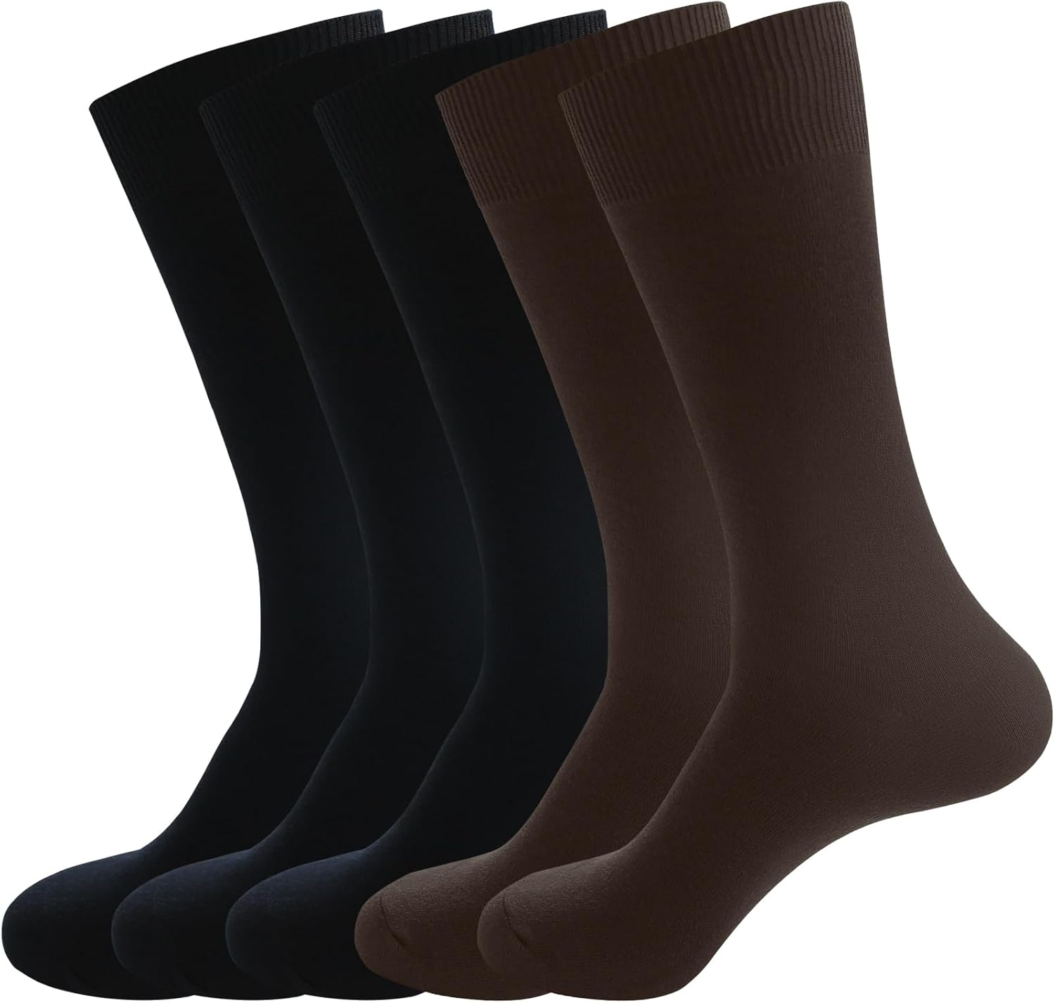 Men'S Dress Socks 5 Pairs Mens Cotton Calf Business Formal Socks Soft Breathable Athletic Long Crew Casual Socks