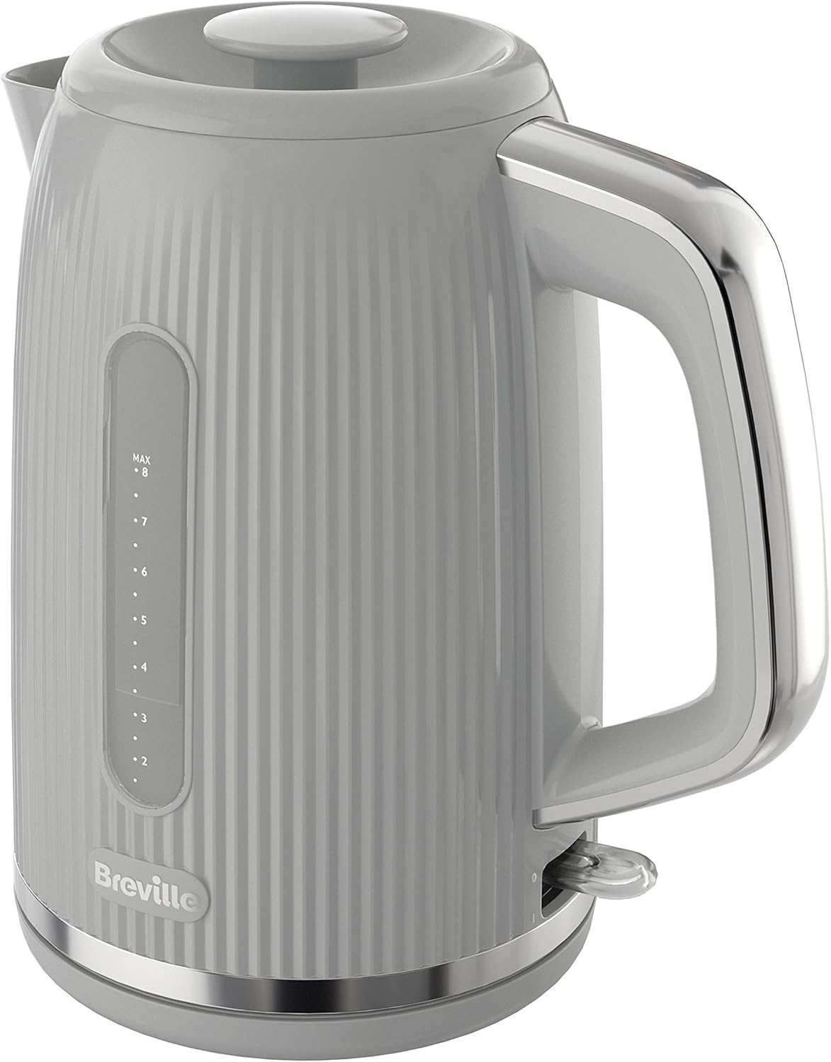 Breville Bold Ice Grey Electric Kettle | 1.7L | 3Kw Fast Boil | Grey & Silver Chrome [VKT222]