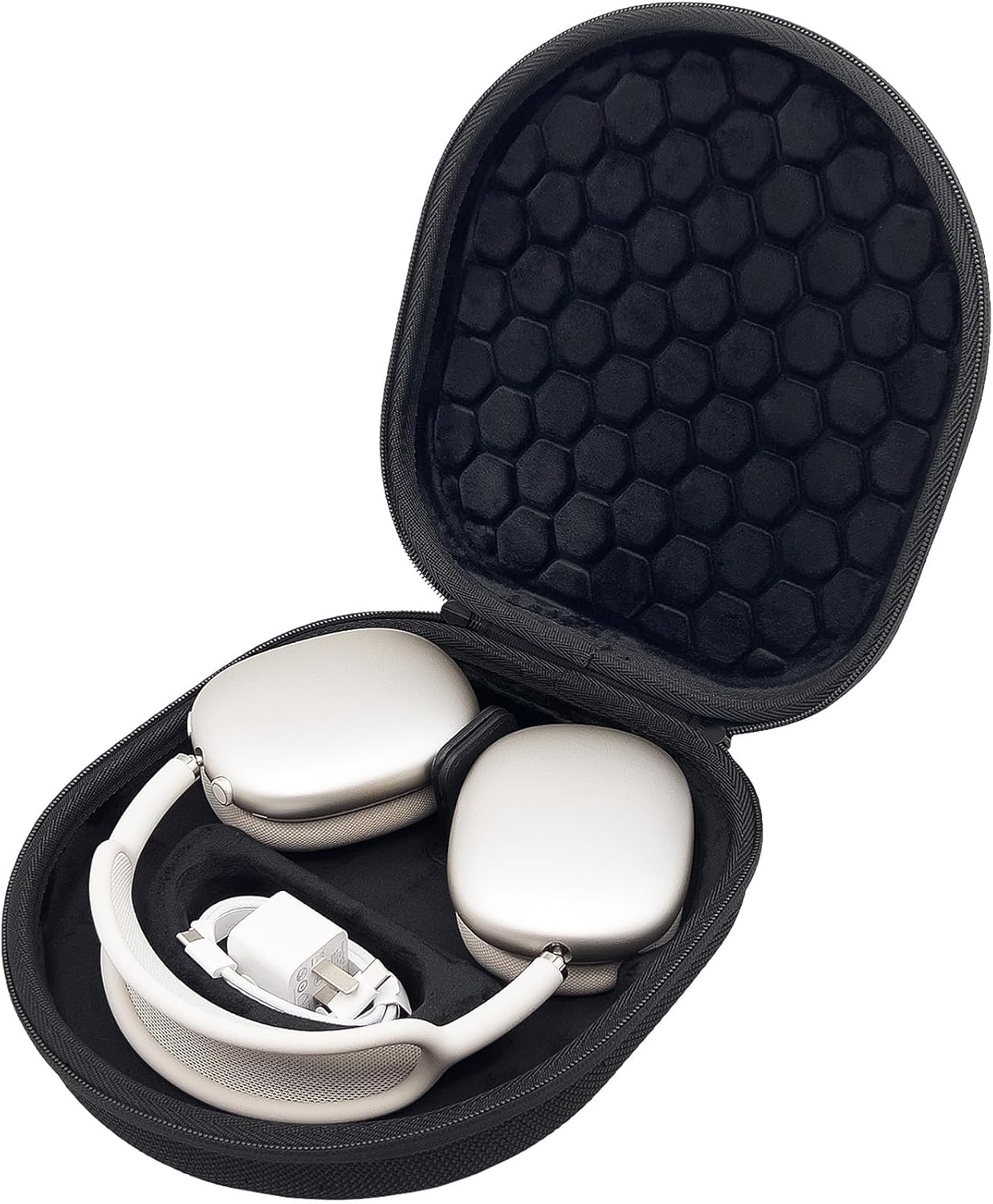 Smart Case for Airpods Max 2024 2020, Hard Travel Storage Case Supports Auto Wake Sleep Mode, Portable Organizer Bag for Apple Airpods Max, Charger and Accessories image number 3