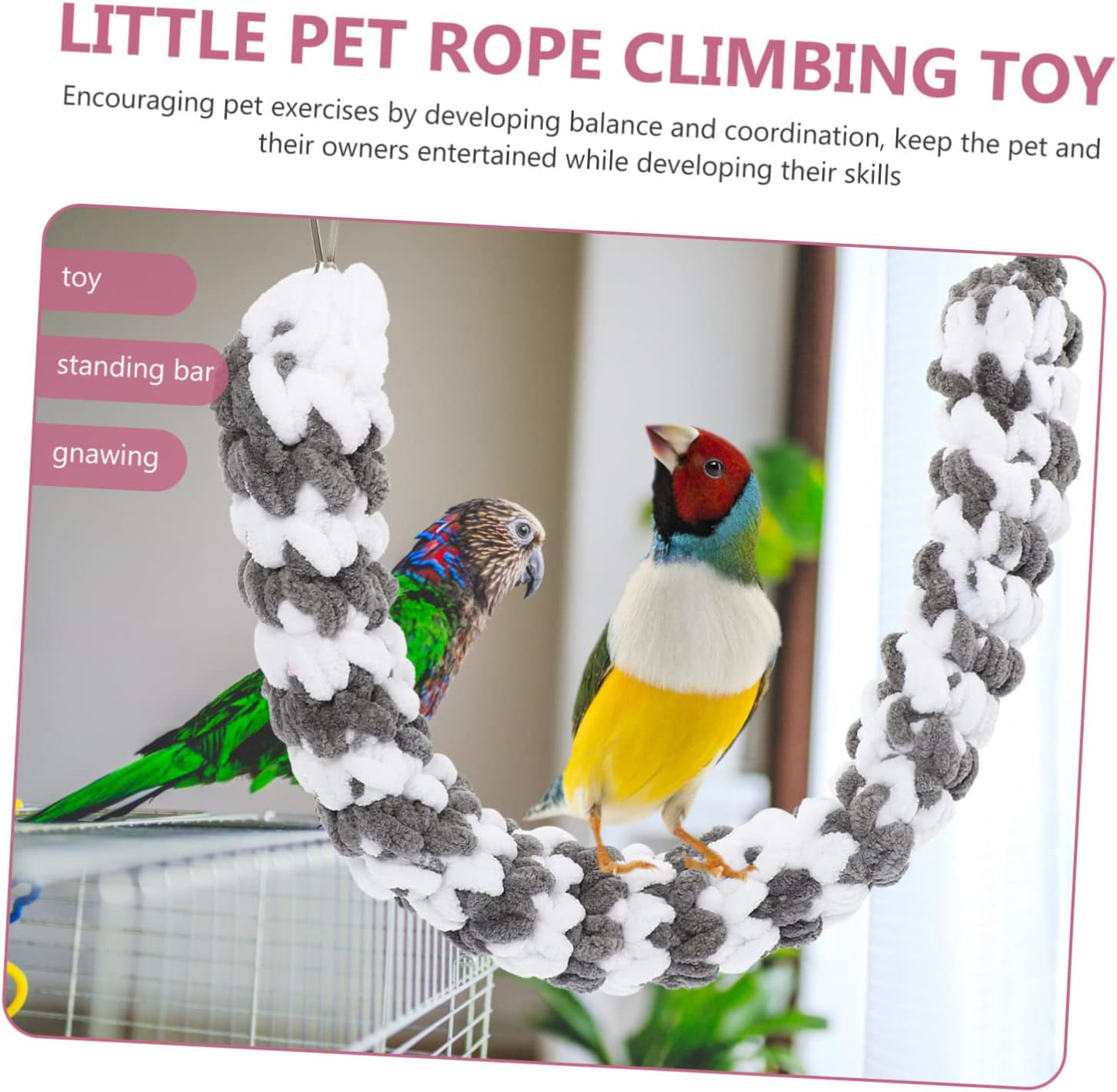 BELLIFFY Climbing Rope Toys for Rats Guinea Pigs Hamsters Sugar Glider Toy Wear-Plaything Portable Rat Plaything Cage
