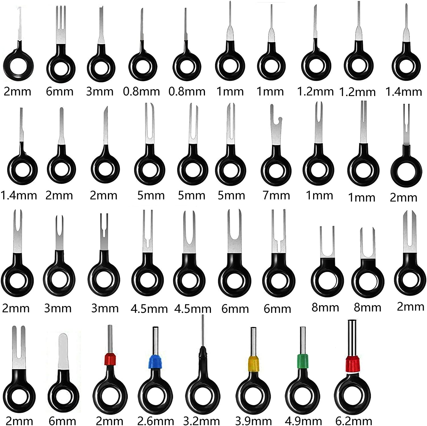 Terminal Removal Tool Kit Worthplanet 38Pcs Terminal Ejector Kit Wiring Crimp Connector Auto Terminals Removal Key Tool Pin Extractor Puller Repair Remover Key Tools for Auto Wire Connector W120049