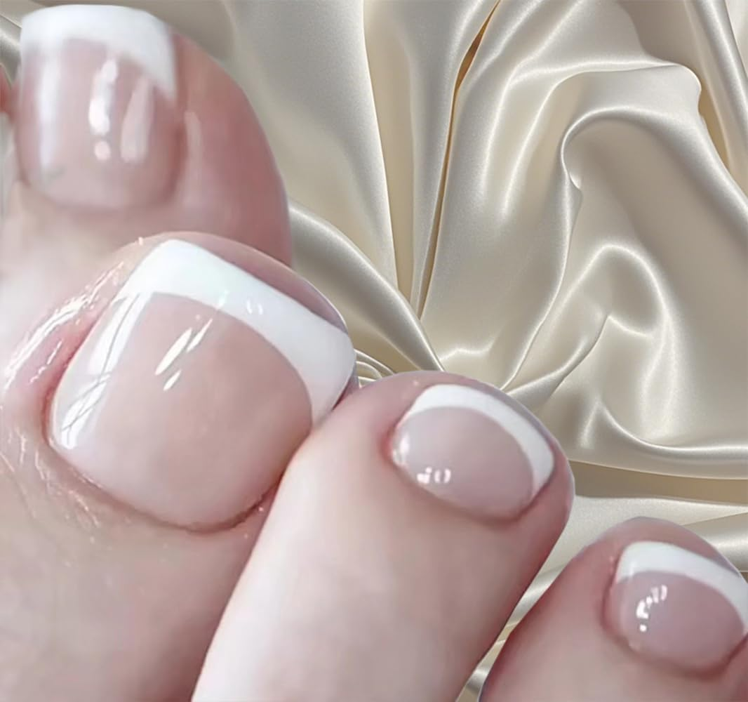 Sandanfine French Simple Toenails, Suitable for All Kinds of Shoes, Pressure Toenails, Preferably Gel Toenails, Reusable Toenails image number 5