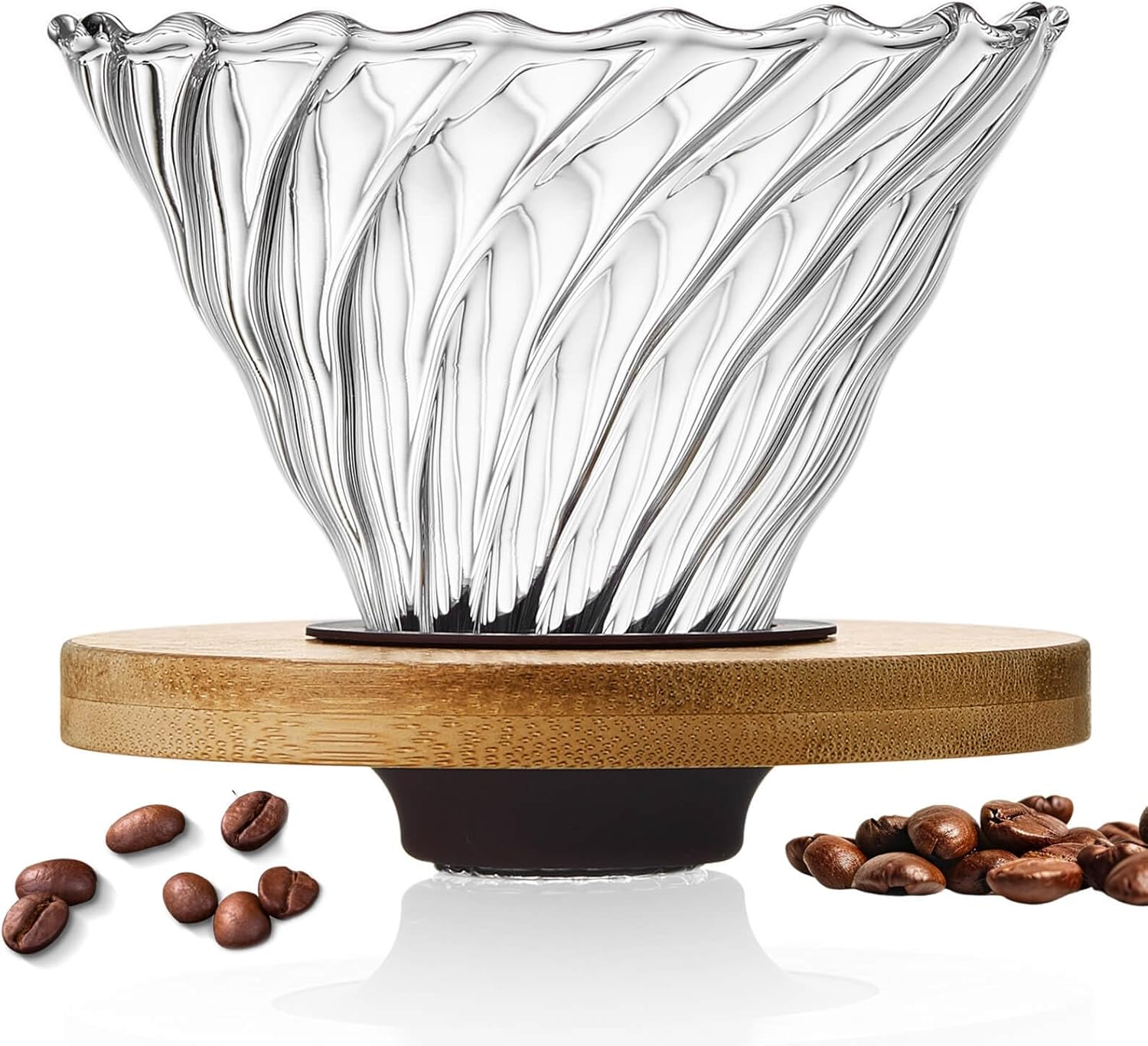 Pour over Coffee Dripper, Stainless Steel Coffee Filter with Double Layer Mesh, Cone Shape, Reusable Pour over Coffee Filter 1-2 Cup