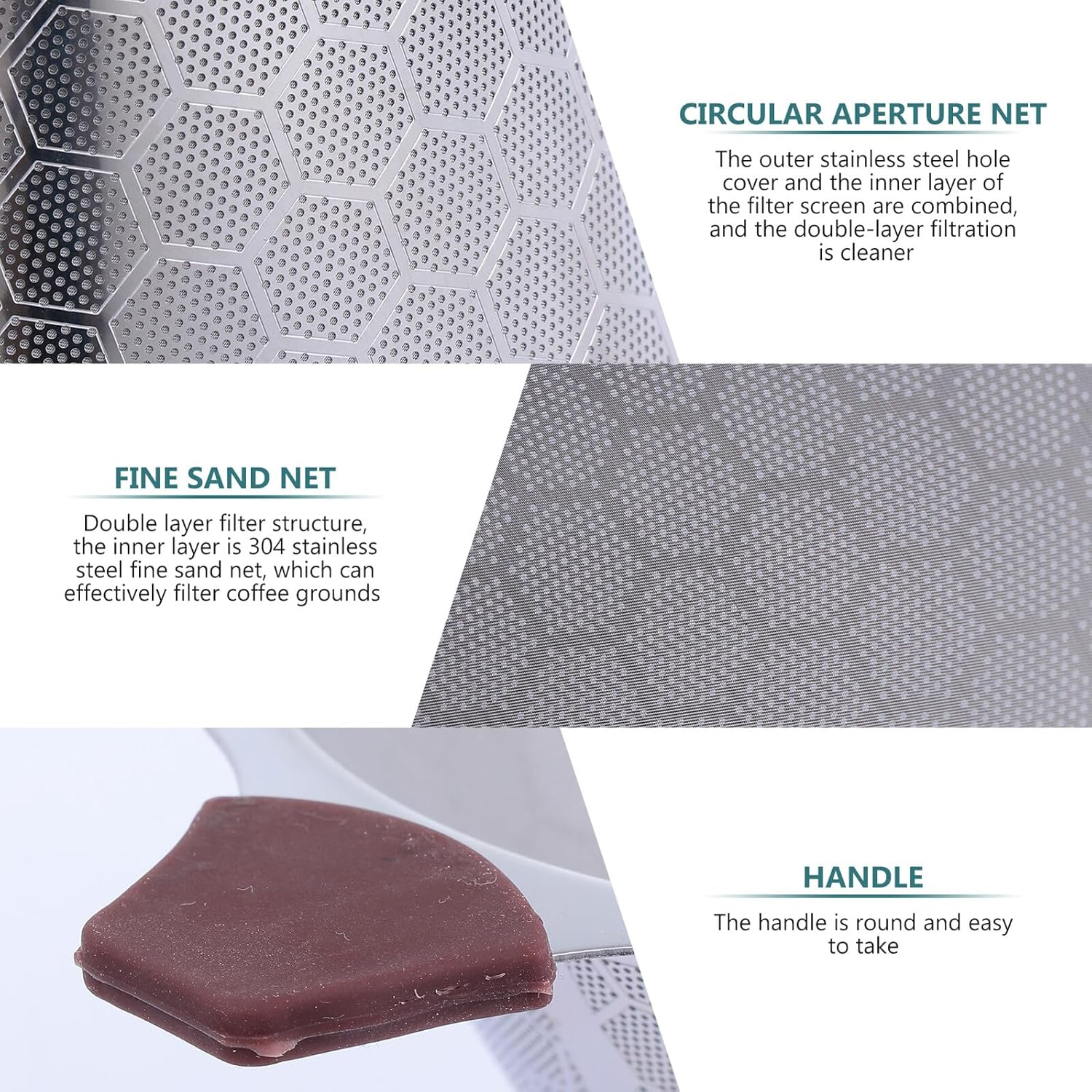 Ipetboom Stainless Steel Coffee Filter Tea Dripper Steel Mesh Cups Home Cafe Shop Use Random Style image number 1