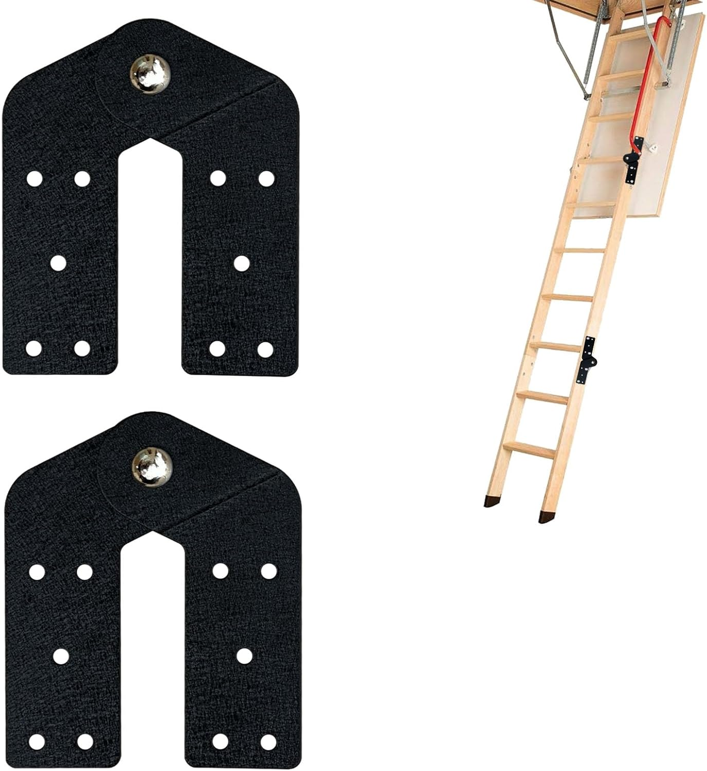 2 Pcs Attic Ladder Hinge Pull down Attic Stair Parts Attic Ladder Parts Suitable for Restoring Old Loft Ladder, DIY Ladder (Black) image number 5