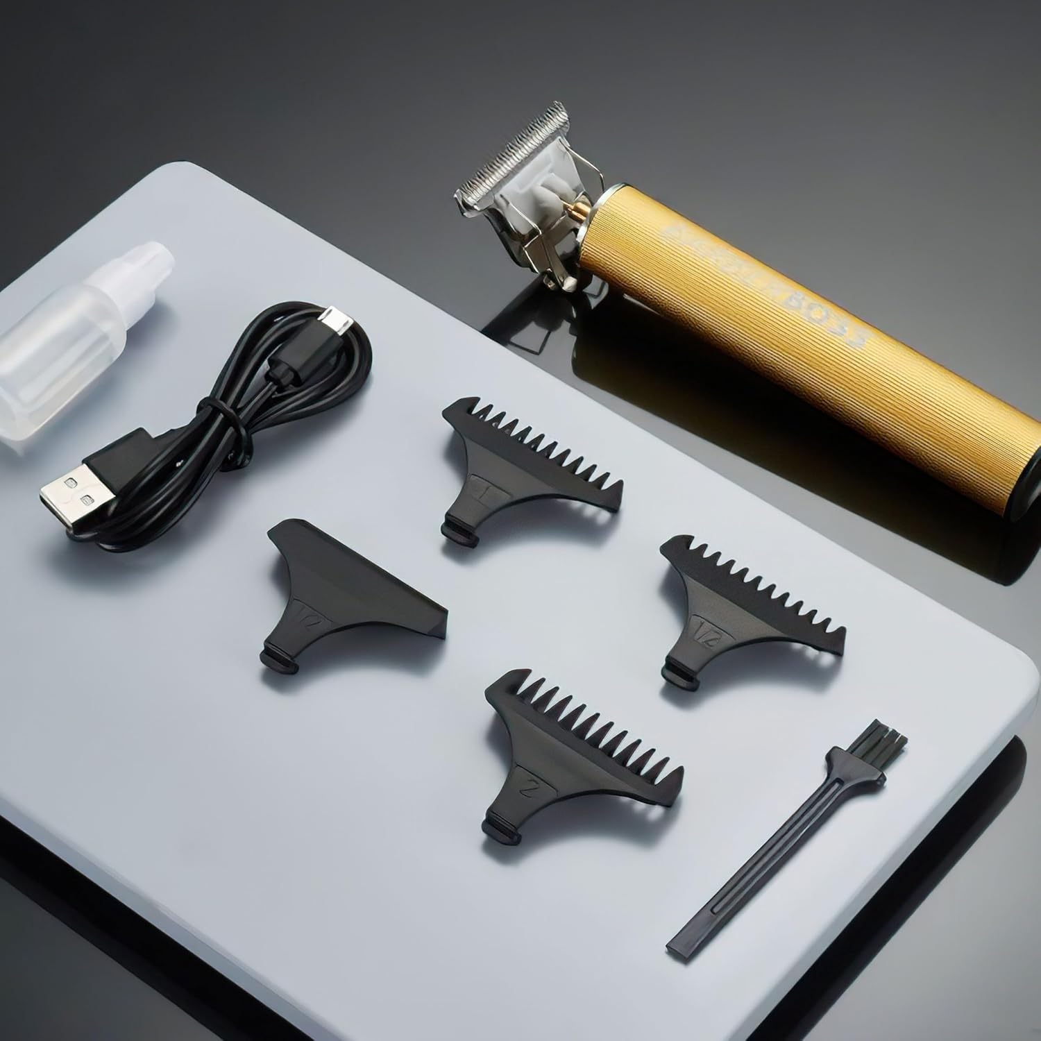 Barberboss Hair Trimmer for Men - Rechargeable Beard Trimmer with LED Display, 3 Speed Levels, Ceramic Blades, USB Charging, Waterproof image number 1